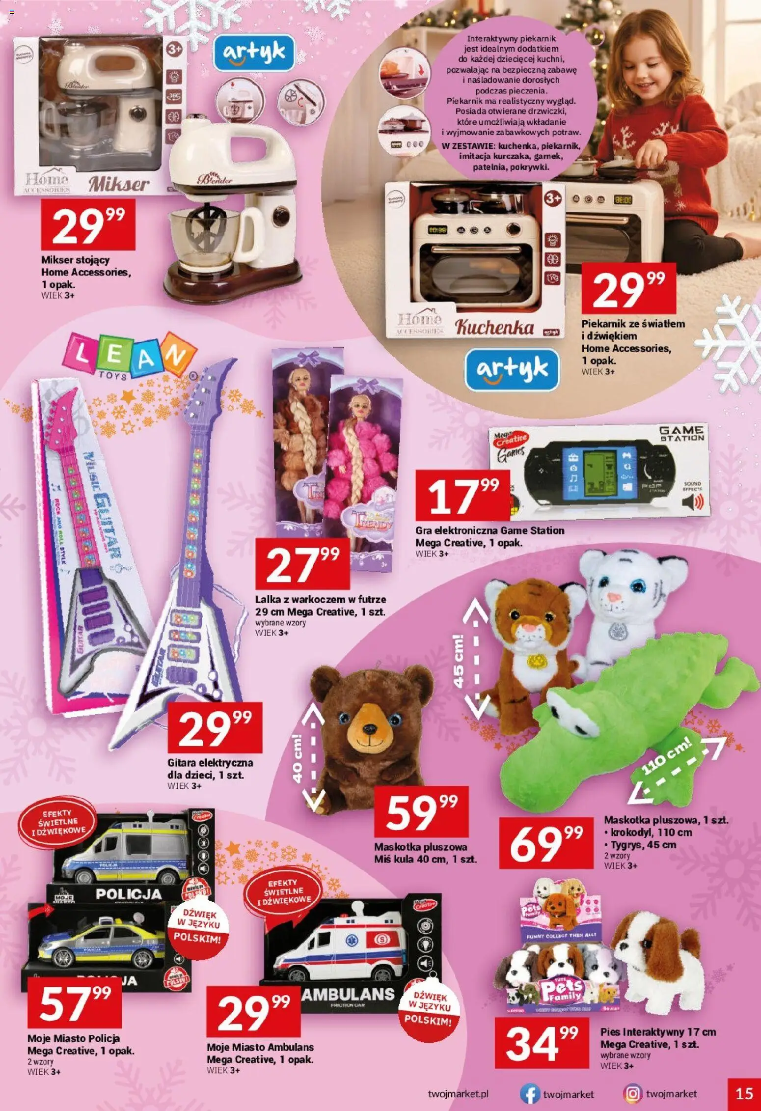 Twój Market Gazetka od 10.12.2025 | Strona: 15 | Produkty: Gra, Piekarnik, Mikser, Lalka