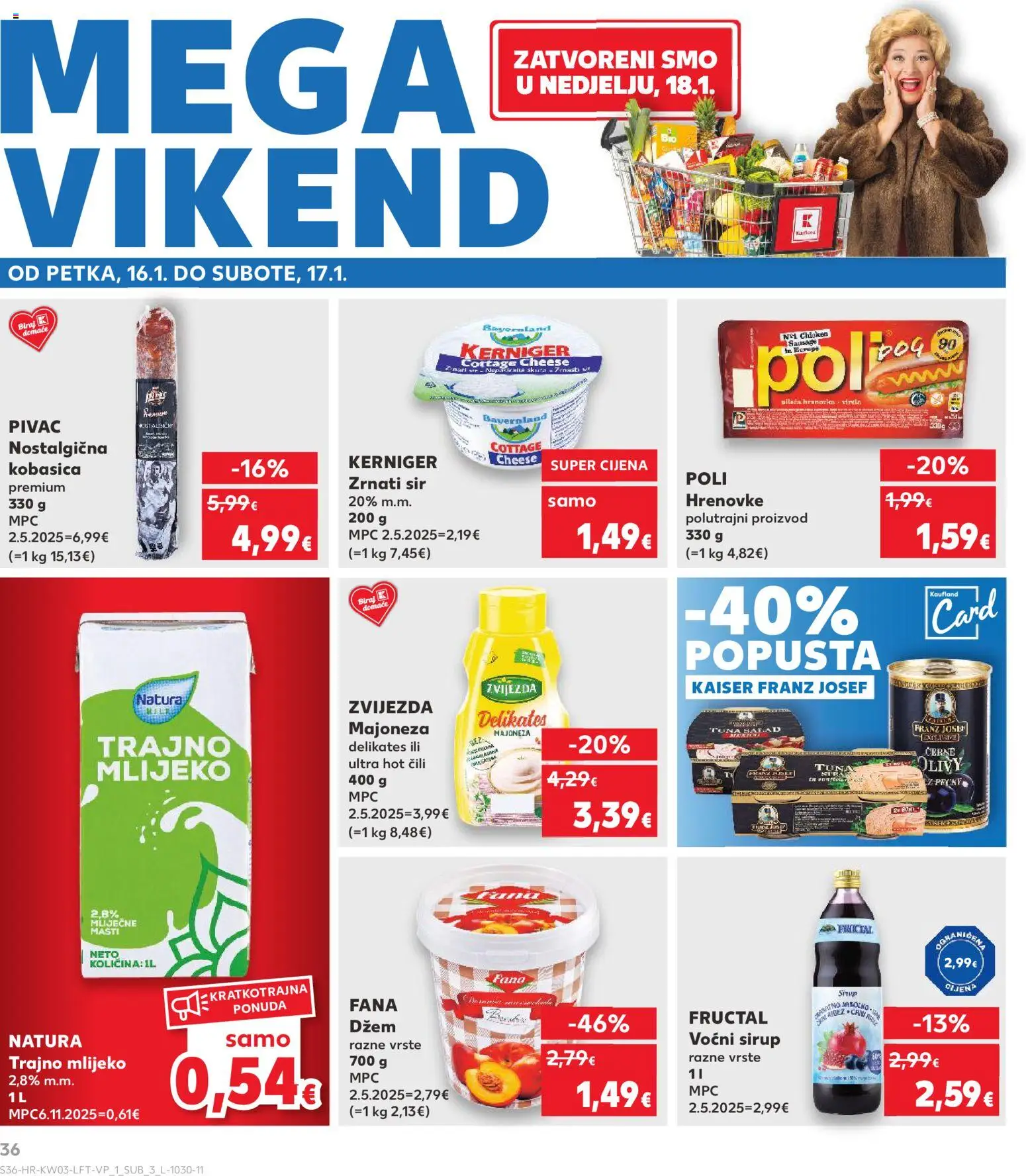 Kaufland katalog | vrijedi od 14.01.2026 | Stranica: 36 | Proizvodi: Sir, Trajno mlijeko, Majoneza, Tuna