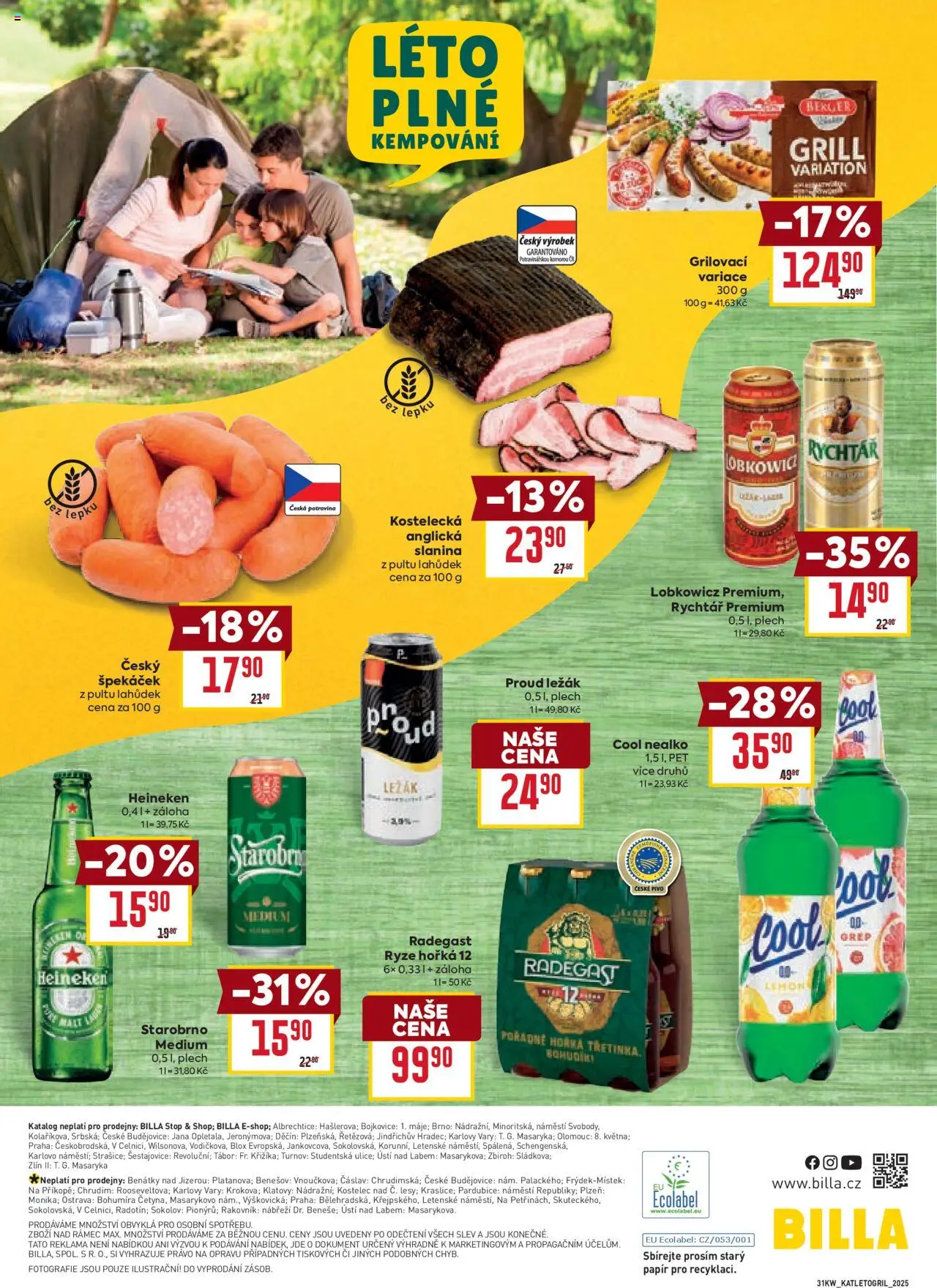 Billa leták - Léto plné grilování od 30.07.2025 | Strana: 30 | Produkty: Pivo, Grep, Radegast, Slanina