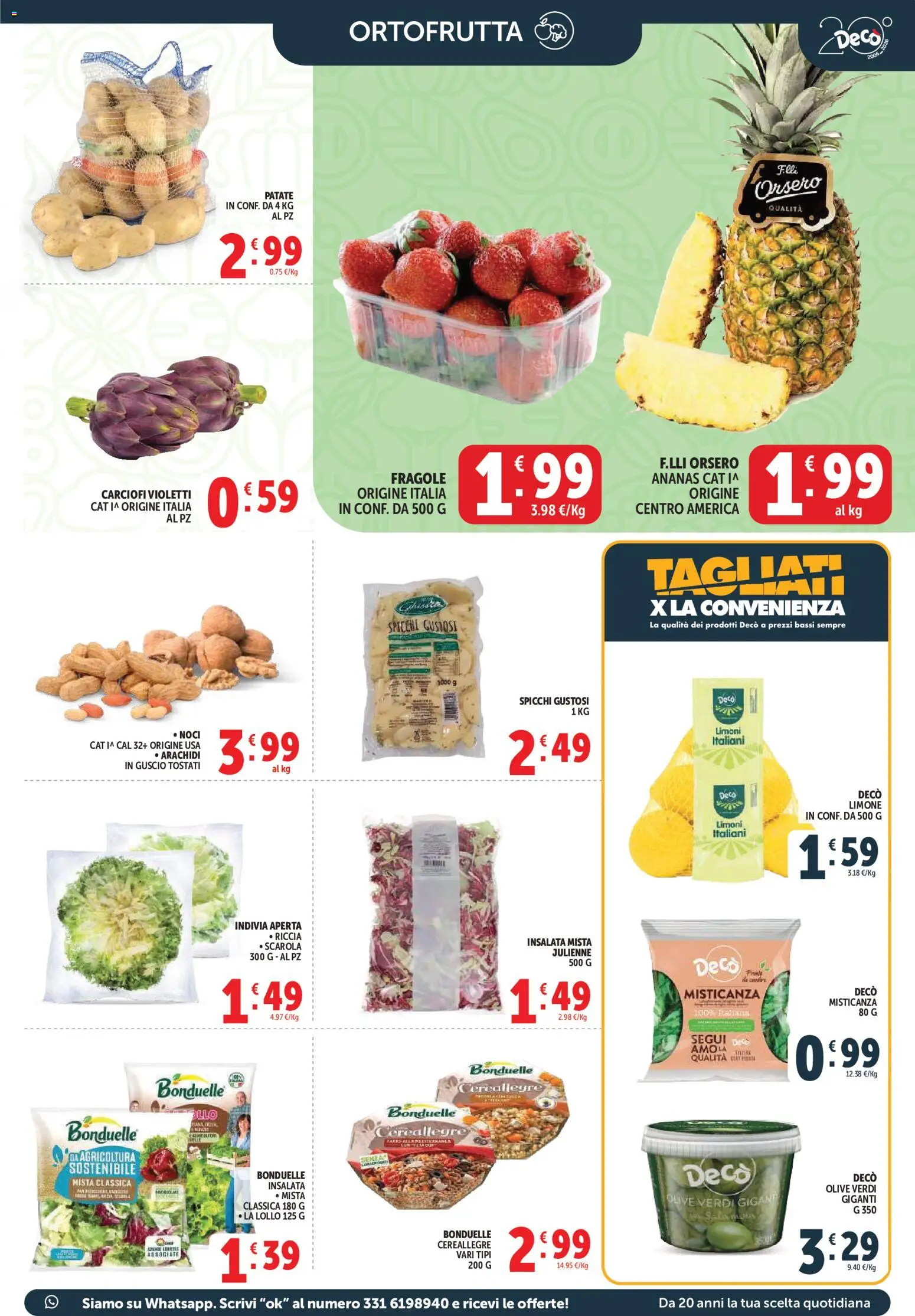 Volantino Decò del 27.03.2026 | Pagina: 15 | Prodotti: Misticanza, Fragole, Ananas, Indivia