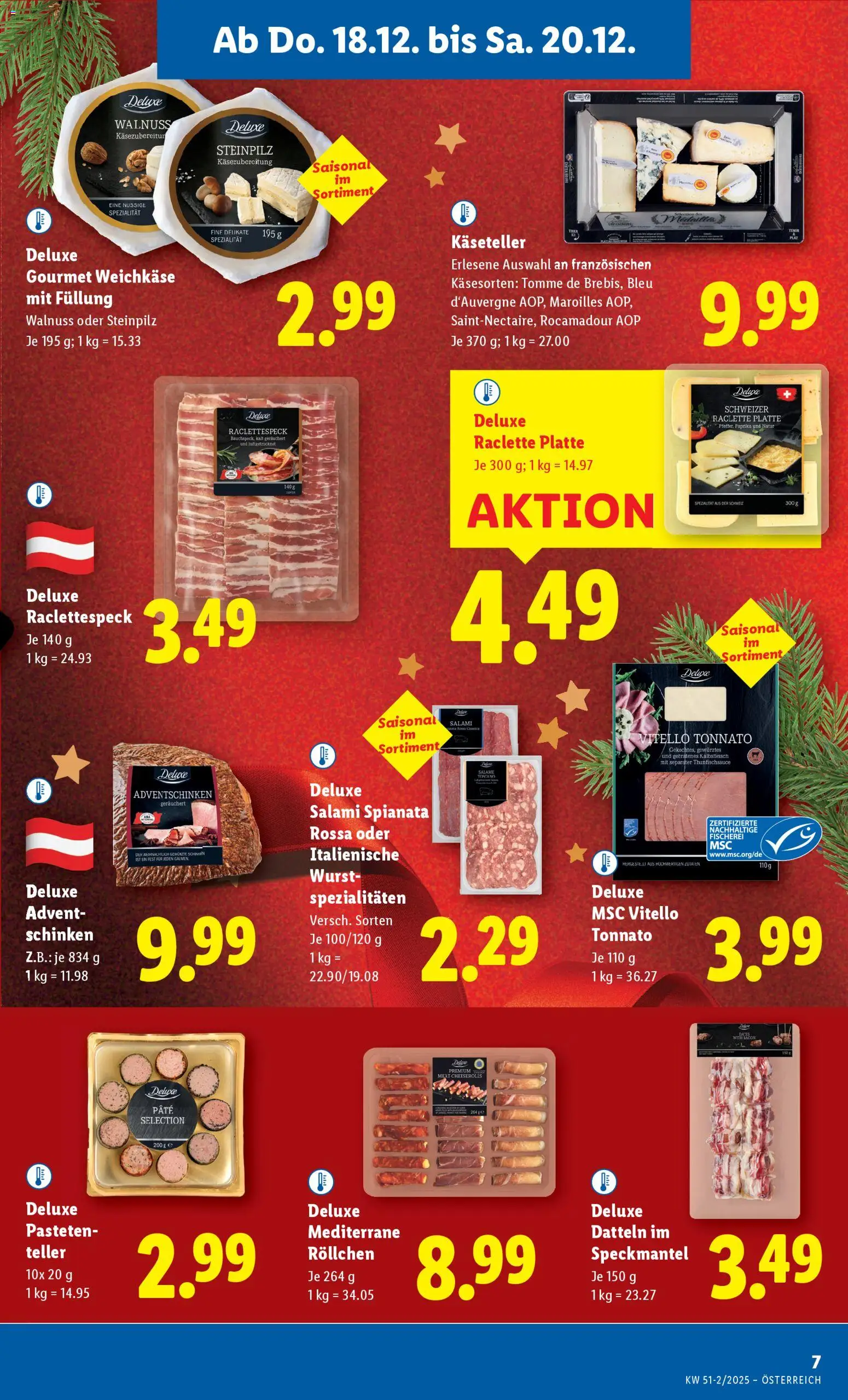 Lidl Flugblatt gültig ab 18.12.2025 | Seite: 9 | Produkte: Wurst, Salami, Schinken
