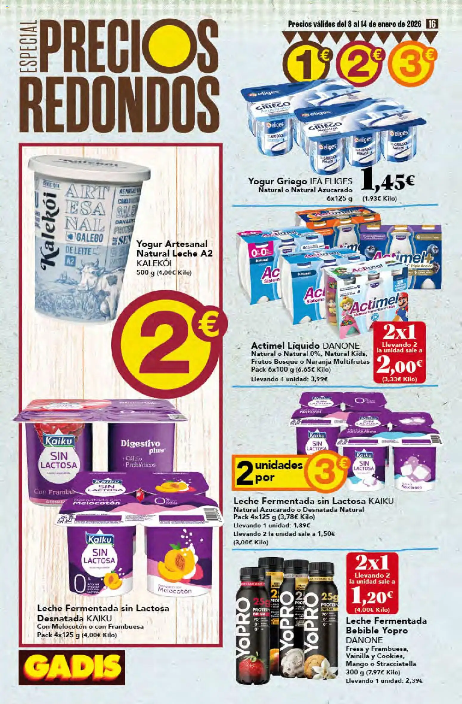 Gadis - folleto │ válido desde el 08.01.2026 | Página: 16 | Productos: Leche, Yogur, Μαγειρική εστία, Ρούτερ