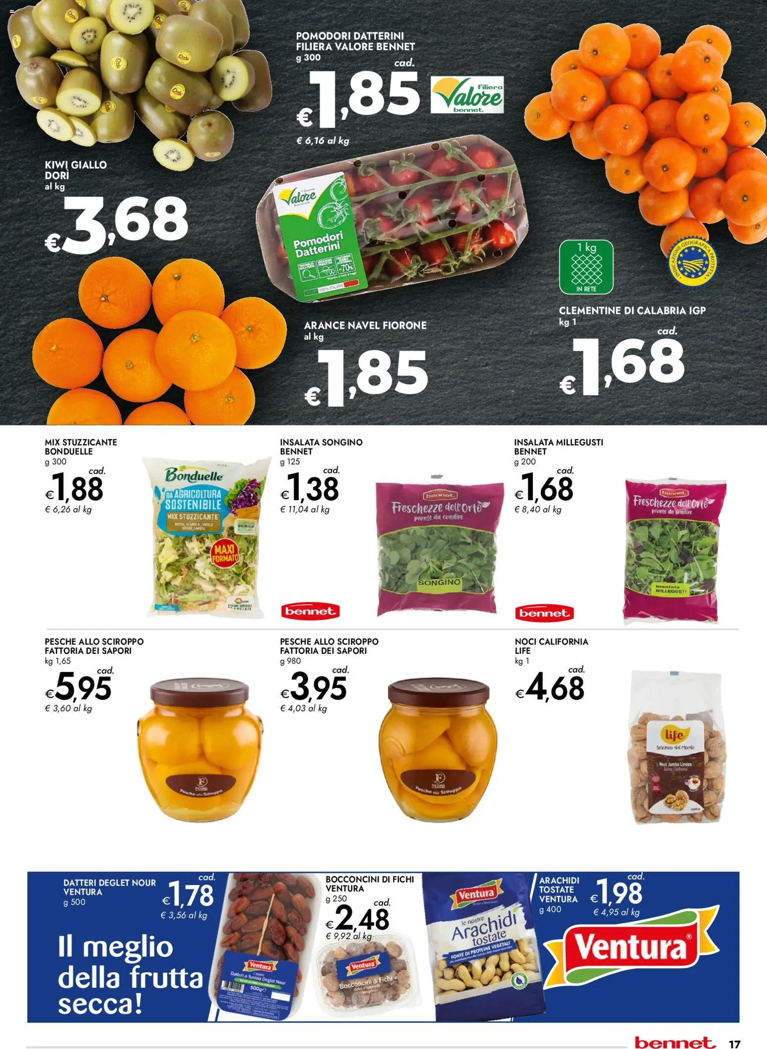 Volantino bennet del 11.12.2025 | Pagina: 17 | Prodotti: Arance, Pomodori, Noci, Arachidi