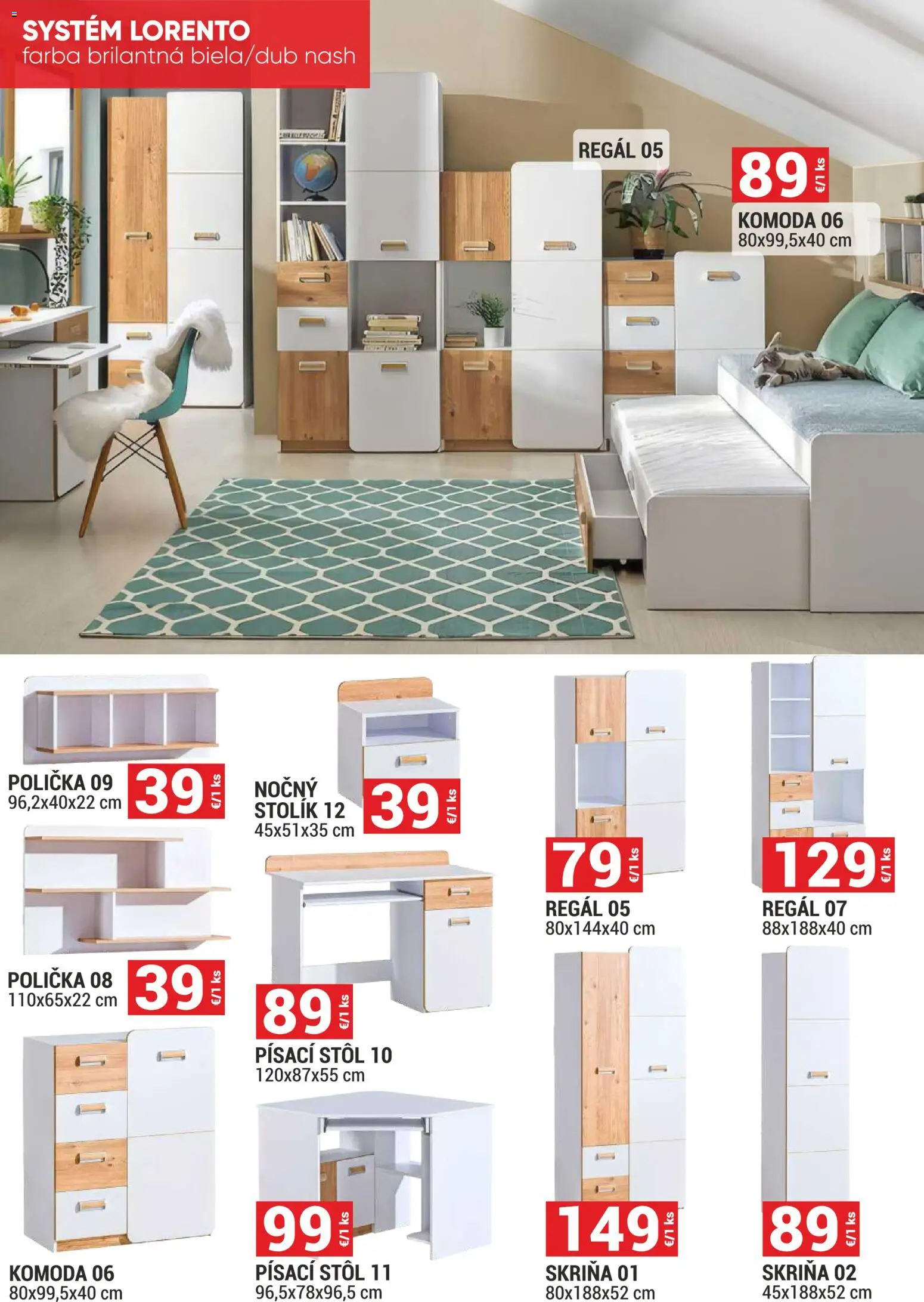 Nové Merkury Market akcie – leták je platný od 01.11.2025 | Strana: 26 | Produkty: Regál, Skriňa, Nočný stolík, Stôl
