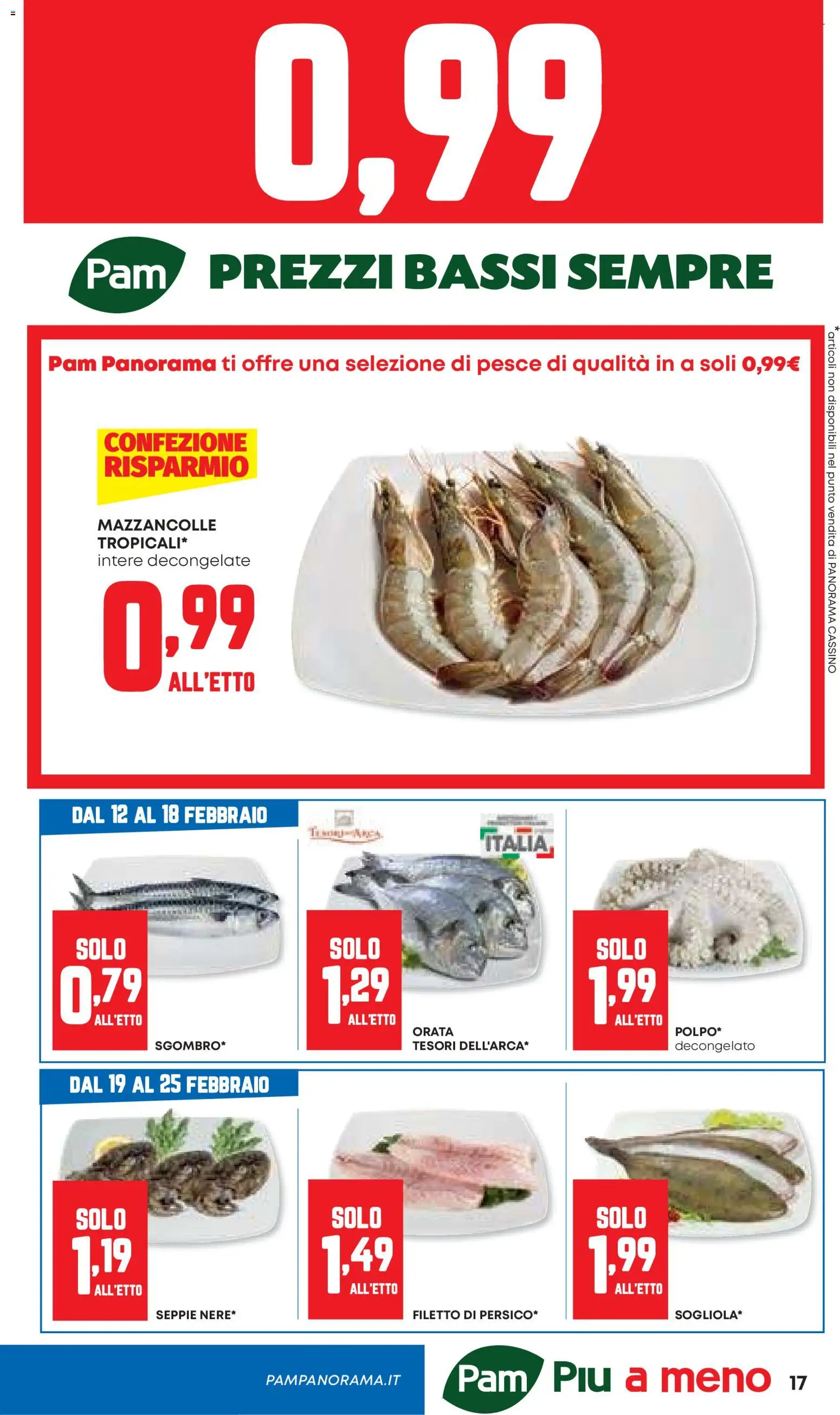 Volantino Panorama del 12.02.2026 | Pagina: 17 | Prodotti: Pesce, Mazzancolle, Orata