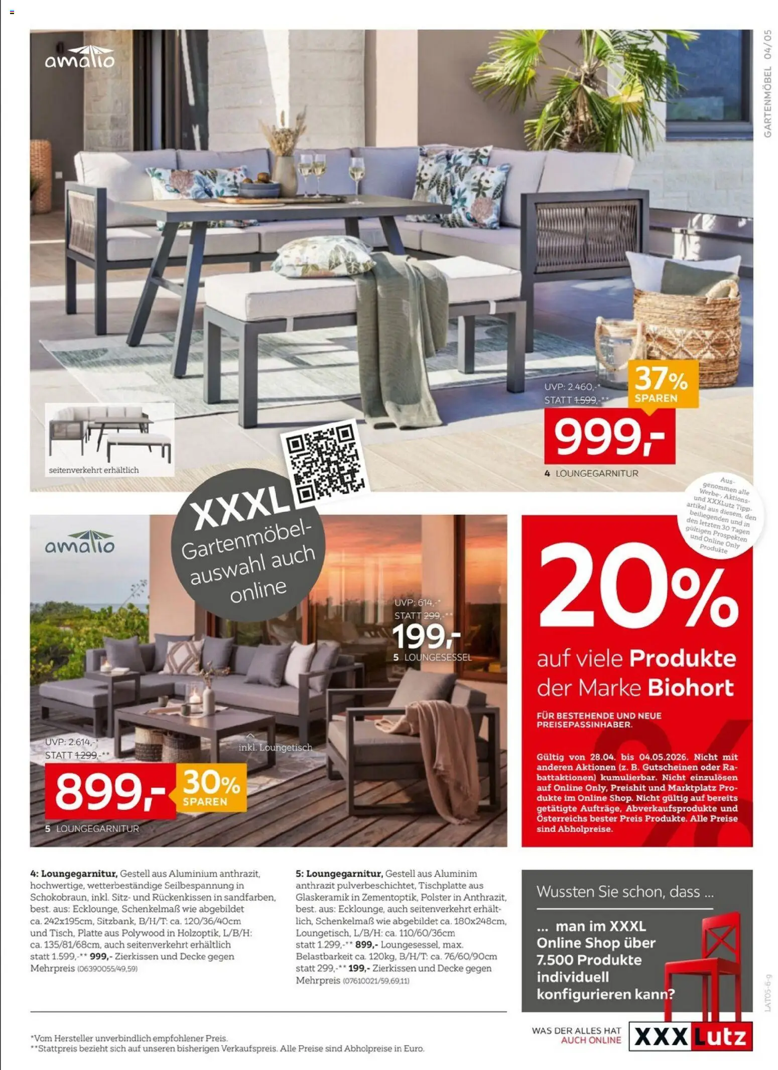 XXXLutz Gartenmöbel gültig ab 28.04.2026 | Seite: 5 | Produkte: Decke, Gartenmöbel