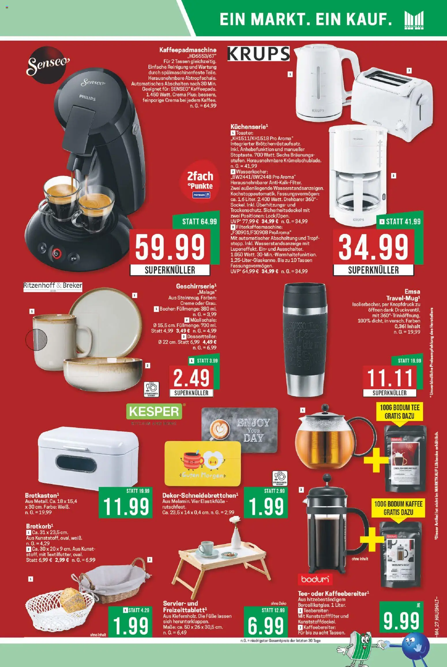 Marktkauf Prospekt 	 – gültig ab 19.01.2026 | Seite: 27 | Produkte: Krups, Kaffee, Creme, Filterkaffeemaschine