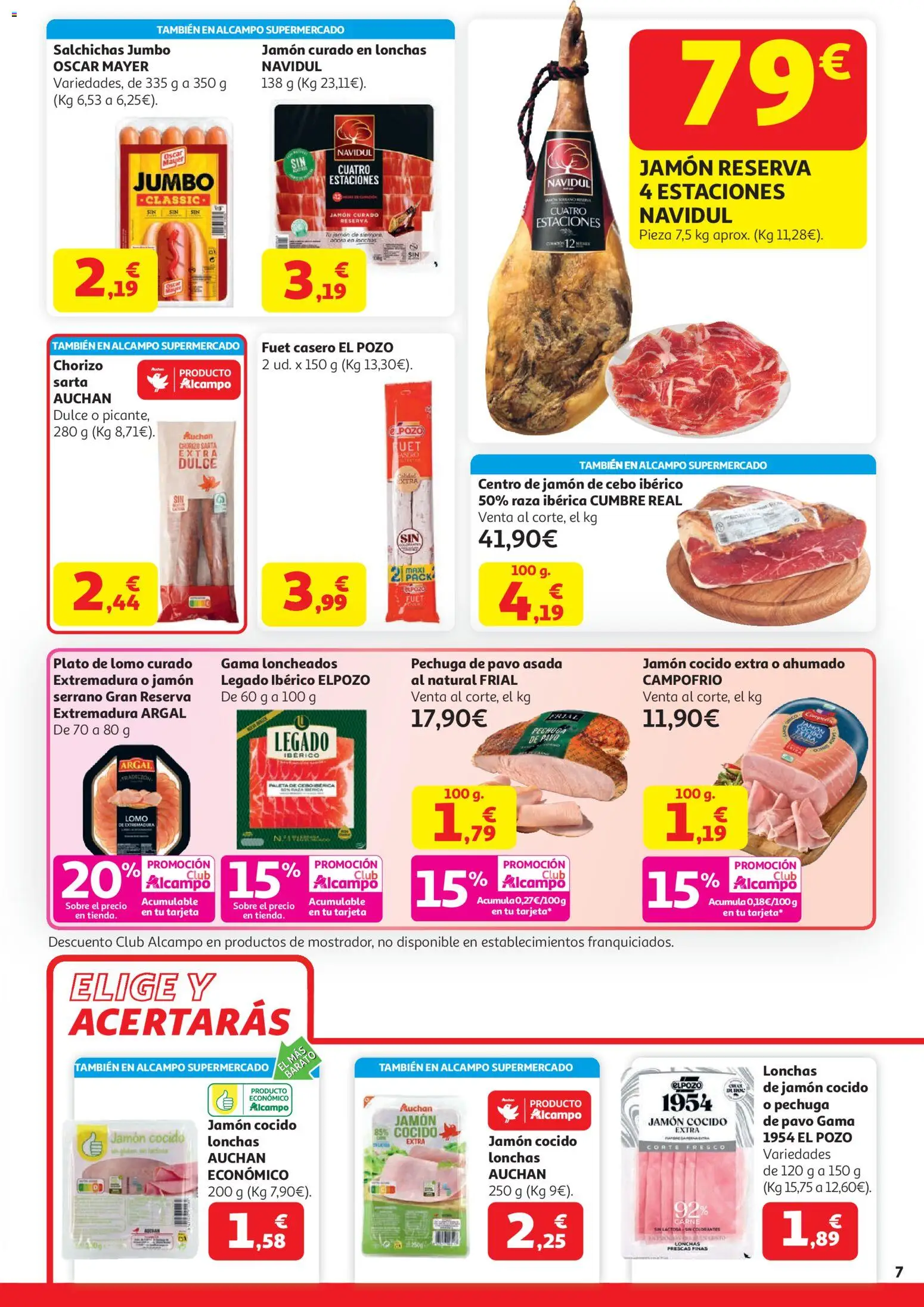 Alcampo  HG Unico Mad │ válido desde el 07.04.2026 | Página: 7 | Productos: Jamón, Jamón cocido