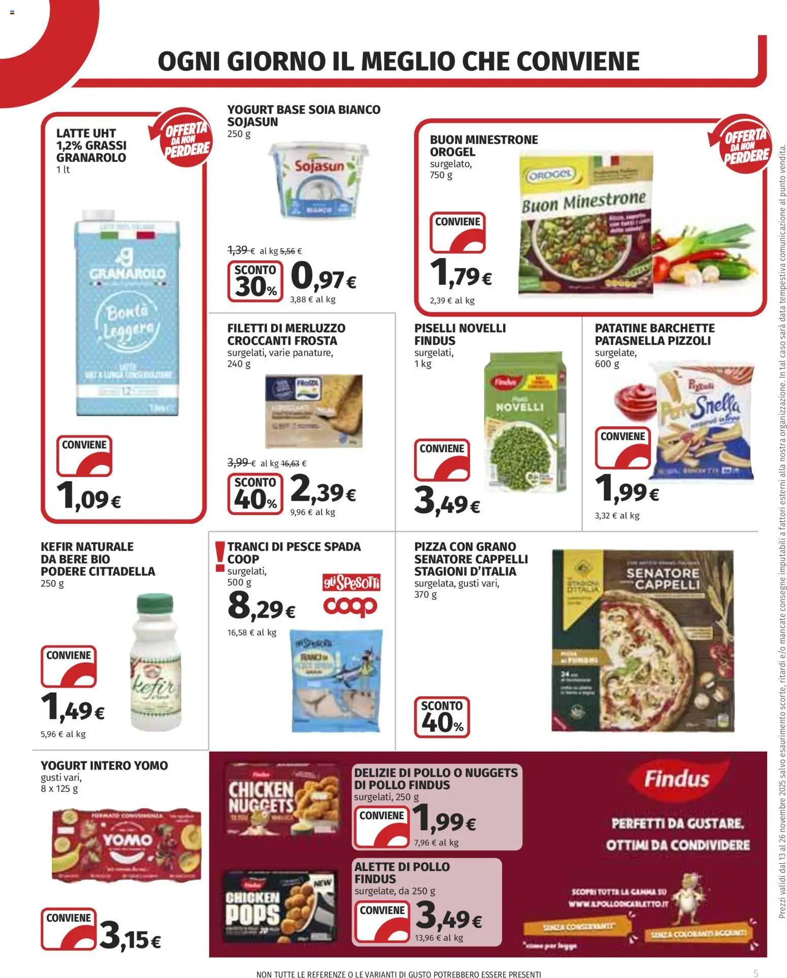 Volantino COOP del 13.11.2025 | Pagina: 5 | Prodotti: Yogurt, Pollo, Nuggets, Data