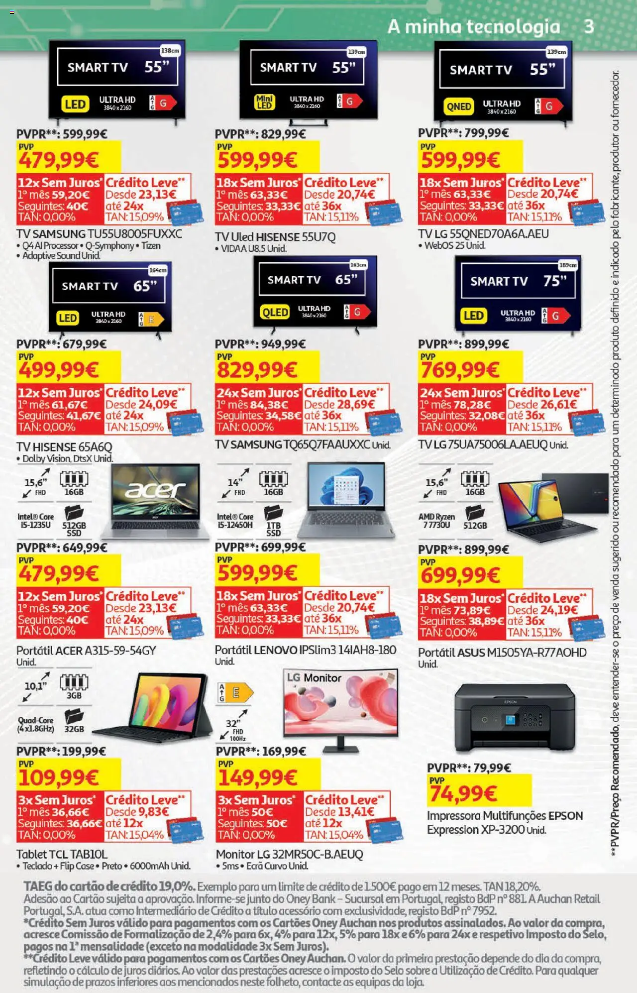 Auchan - Regresso às Aulas │ válido de 06.08.2025 | Página: 30 | Produtos: Monitor, Impressora, Teclado, Tablet