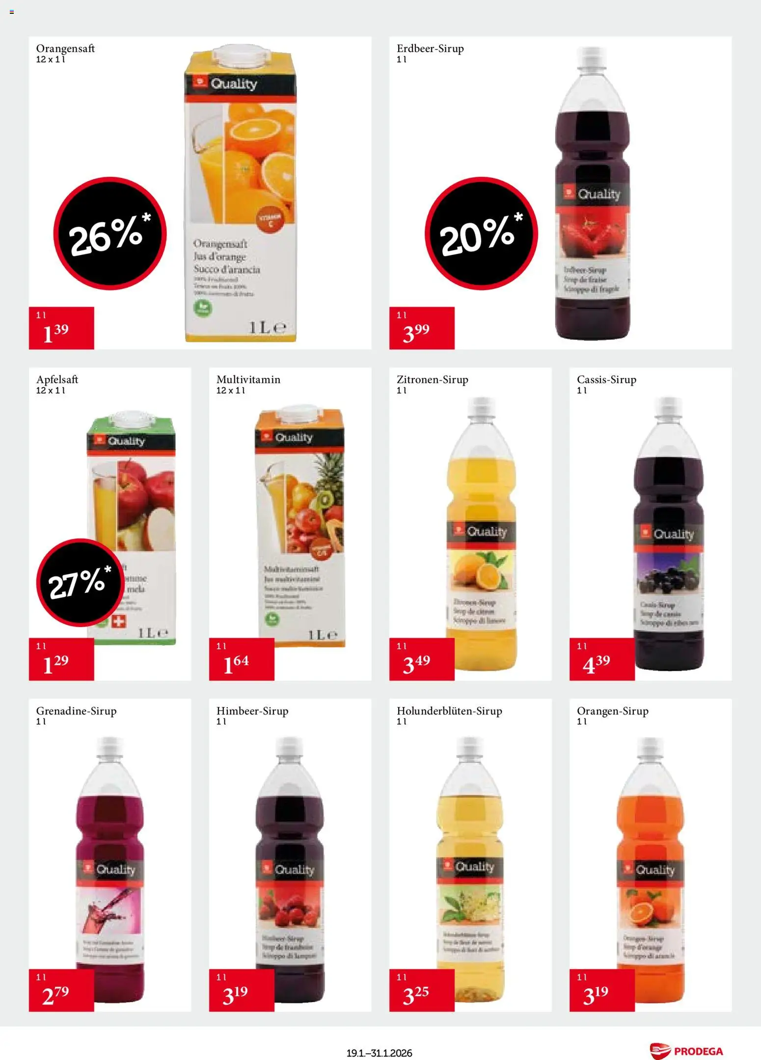 Prodega Aktionen Transgourmet Quality – gültig ab 19.01.2026 | Seite: 19 | Produkte: Orangensaft, Apfelsaft