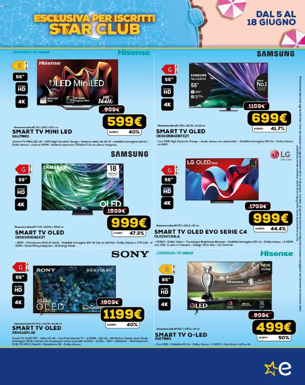 Volantino Euronics del 05.06.2025 | Pagina: 3 | Prodotti: smart TV, TV, Satellitare, Samsung