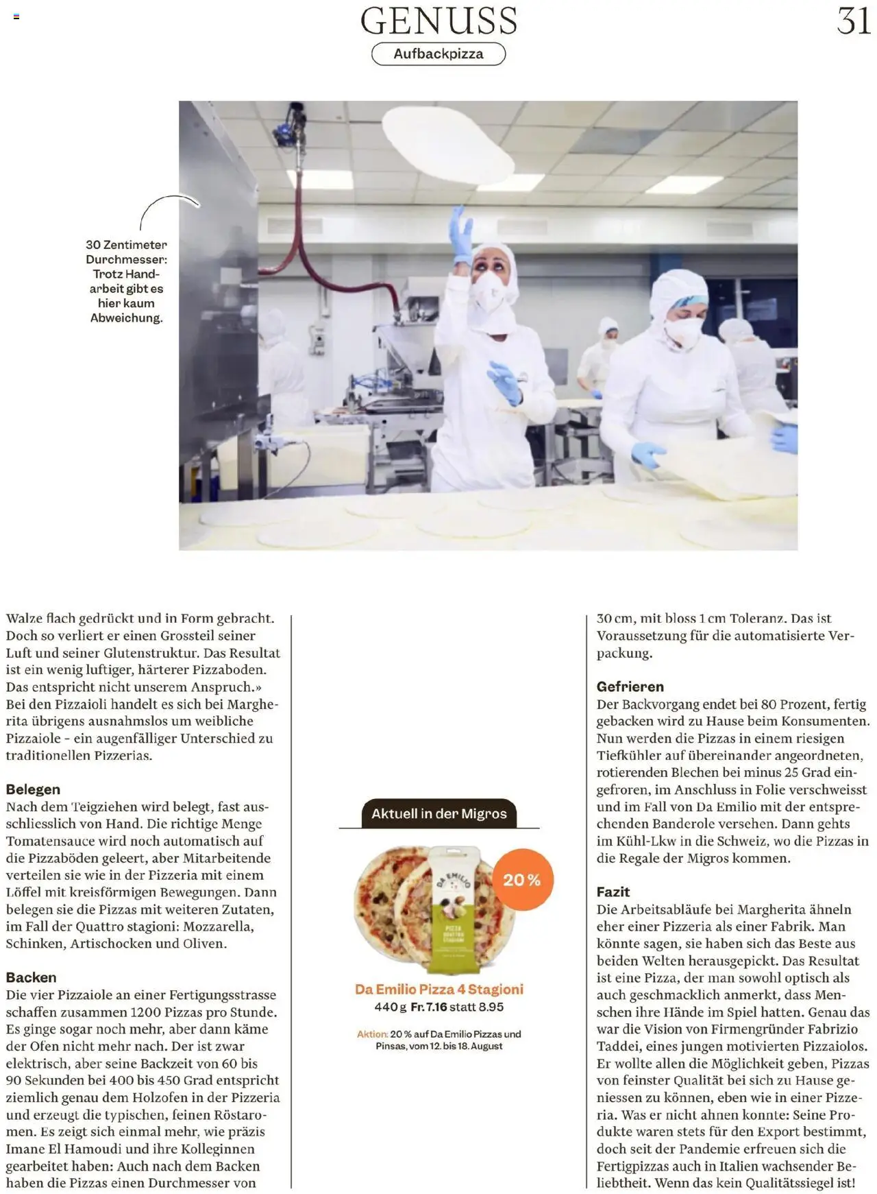 Migros - Magazin ab 12.08.2025 | Seite: 31 | Produkte: Pizza, Spiel, Fall, Ofen