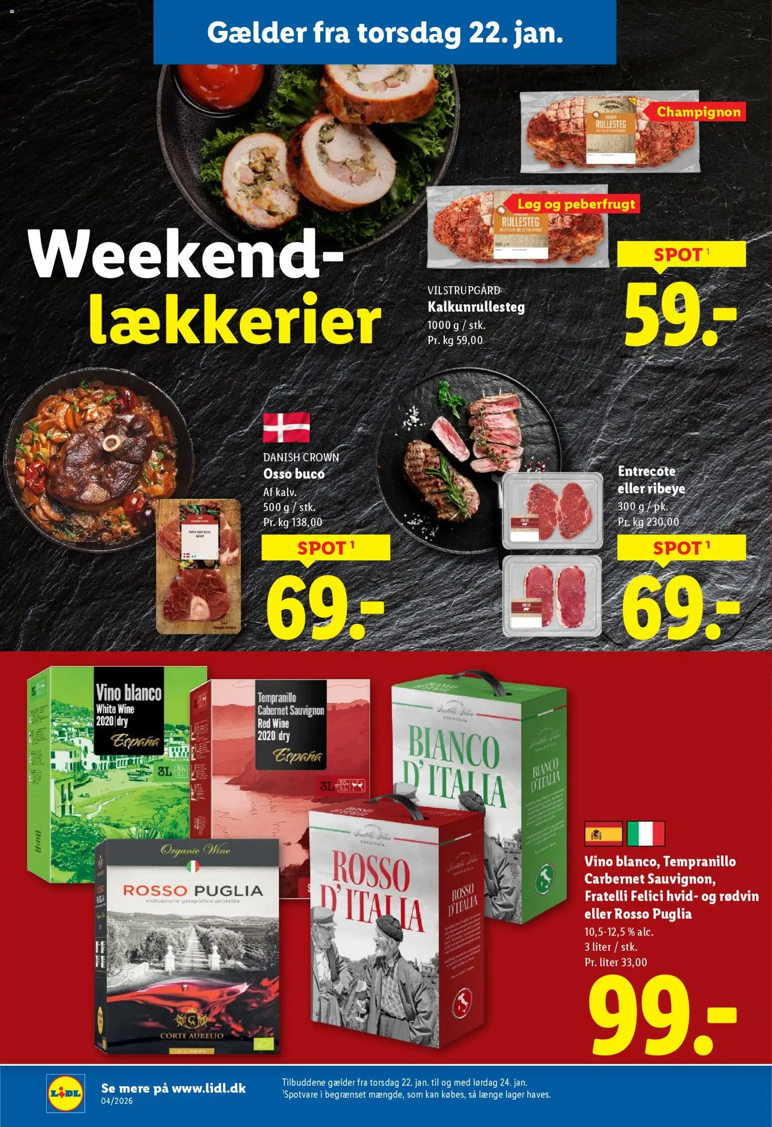 Lidl tilbudsavis – gyldig fra 18.01.2026 | Side: 2 | Produkter: Champignon, Løg, Entrecote, Peberfrugt