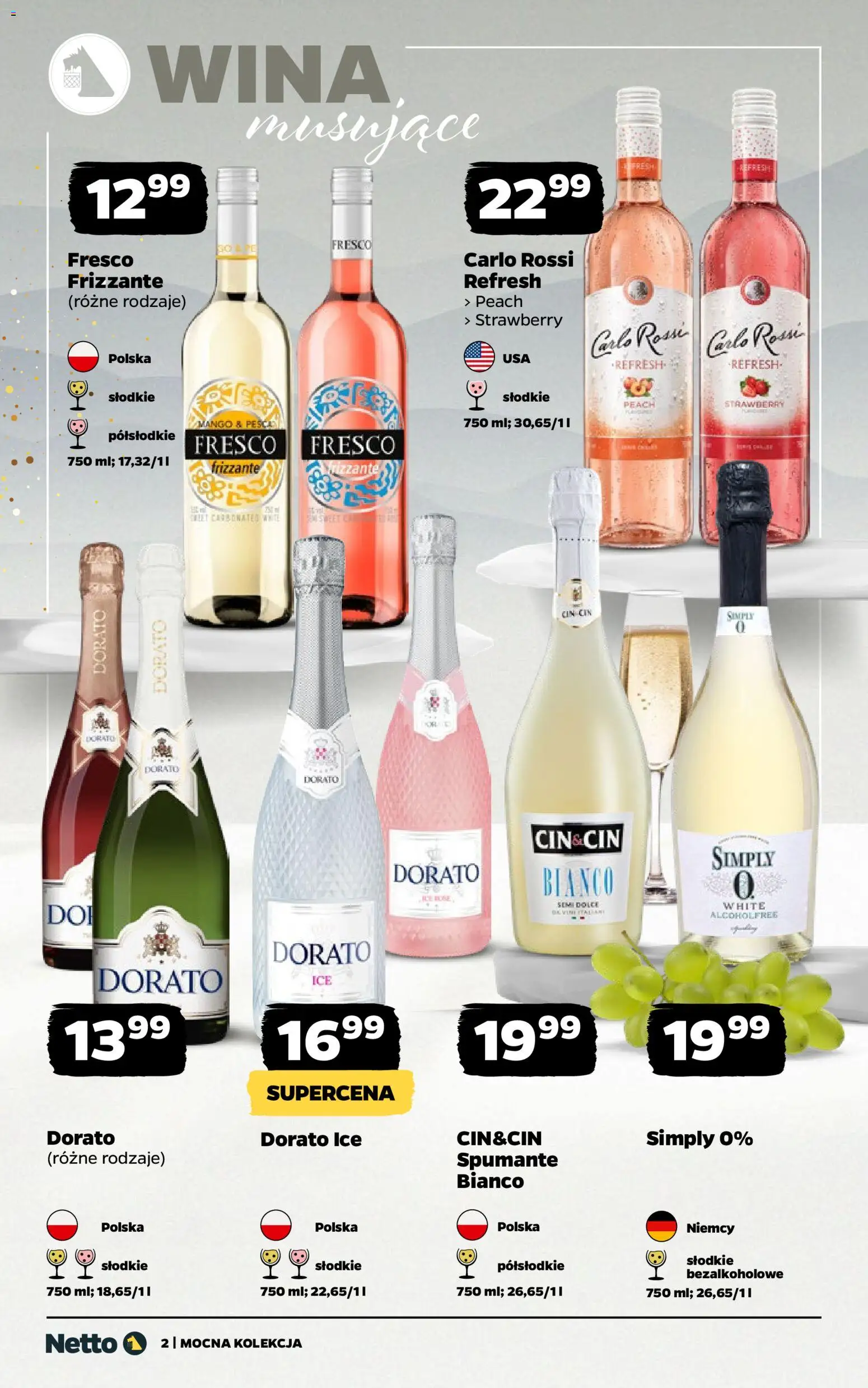 Netto gazetka - Mocna Kolekcja od 22.12.2025 | Strona: 2 | Produkty: Mango, Fresco, Carlo Rossi
