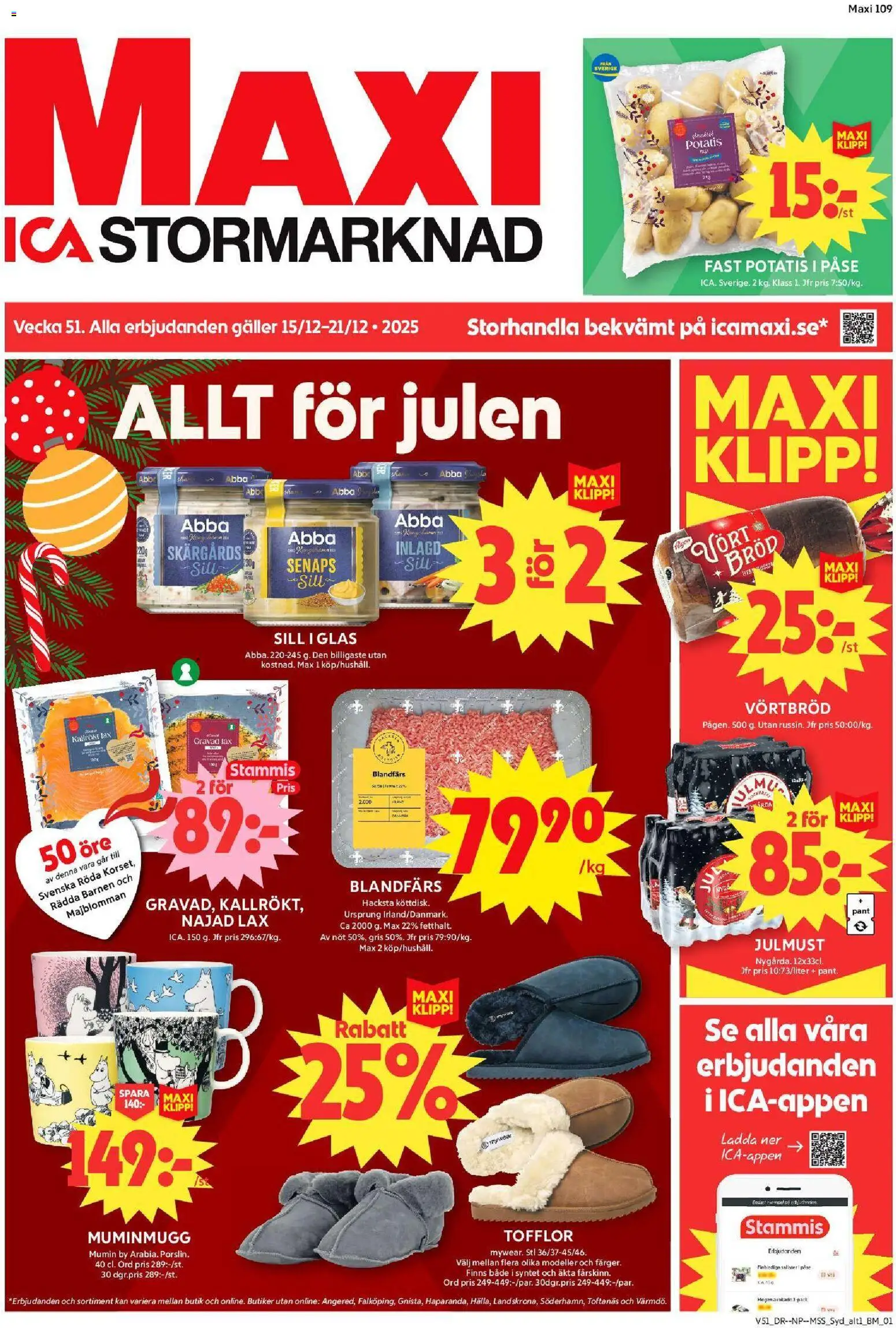 ICA Maxi reklamblad aktuell från 15.12.2025 | Sida: 1