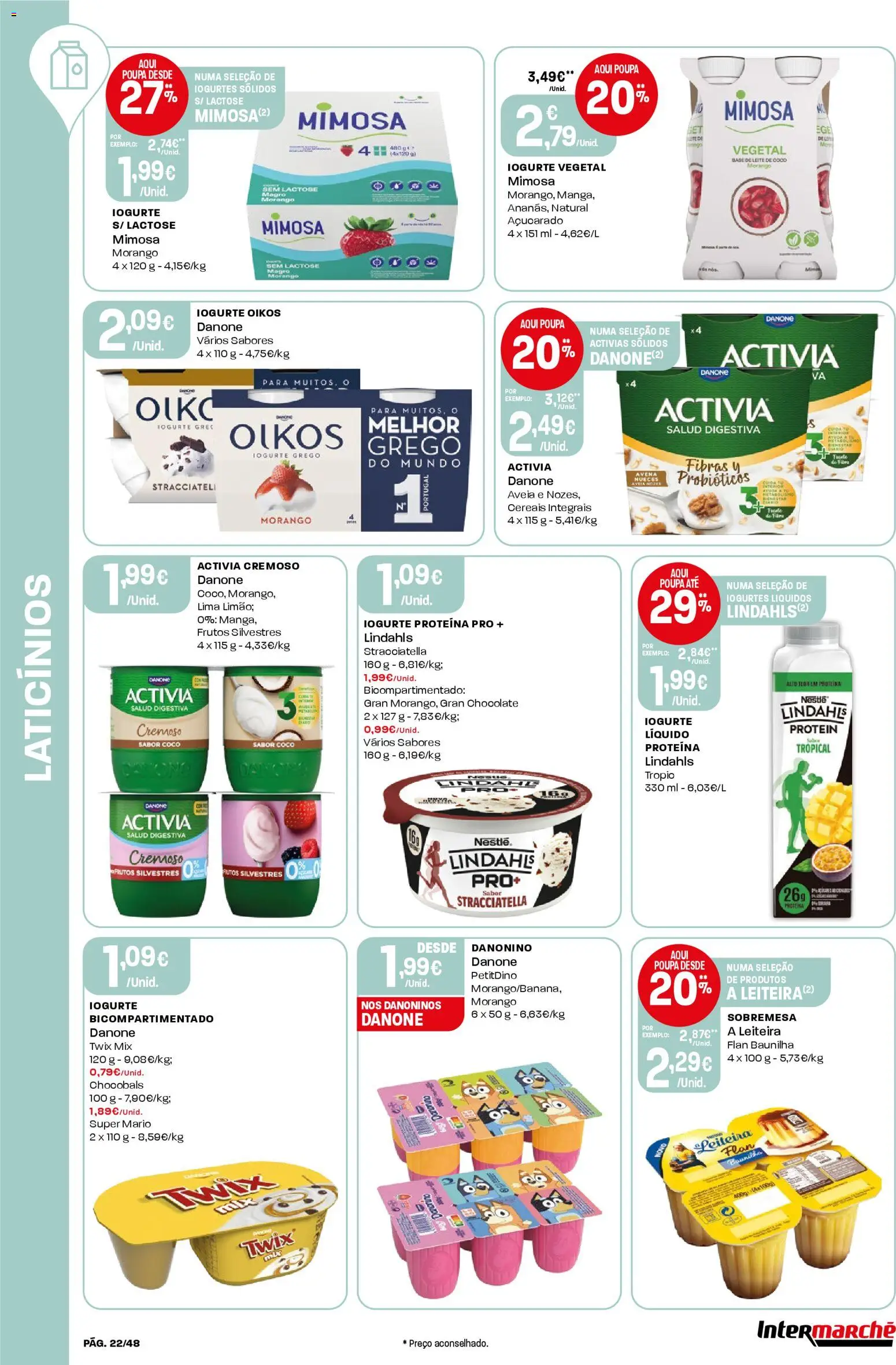 Intermarché folheto │ válido de 02.01.2026 | Página: 22 | Produtos: Aveia, Iogurtes, Base, Leite