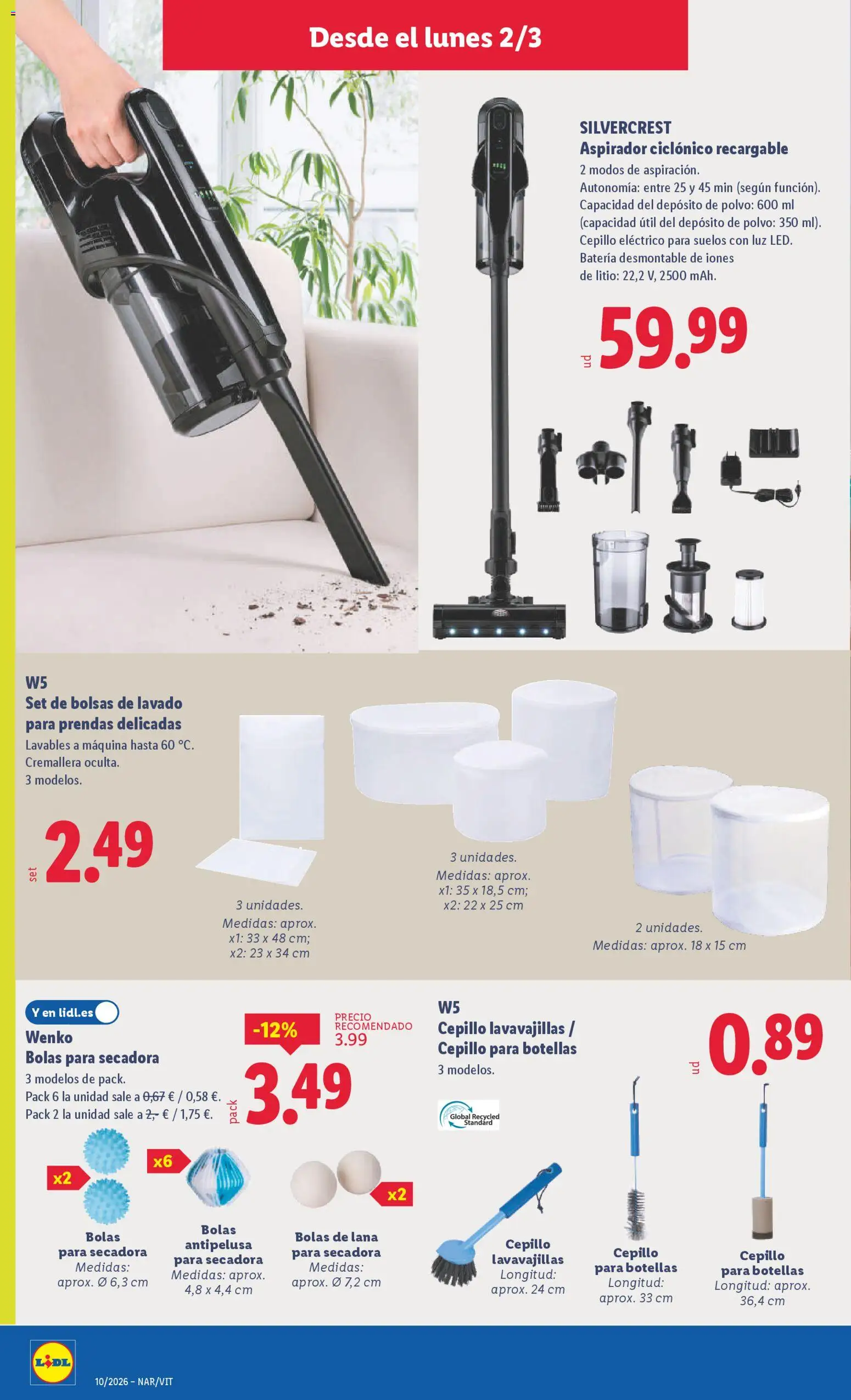 Lidl folleto de bazar │ válido desde el 02.03.2026 | Página: 10 | Productos: Polvo, Cepillo, Secadora, Aspirador