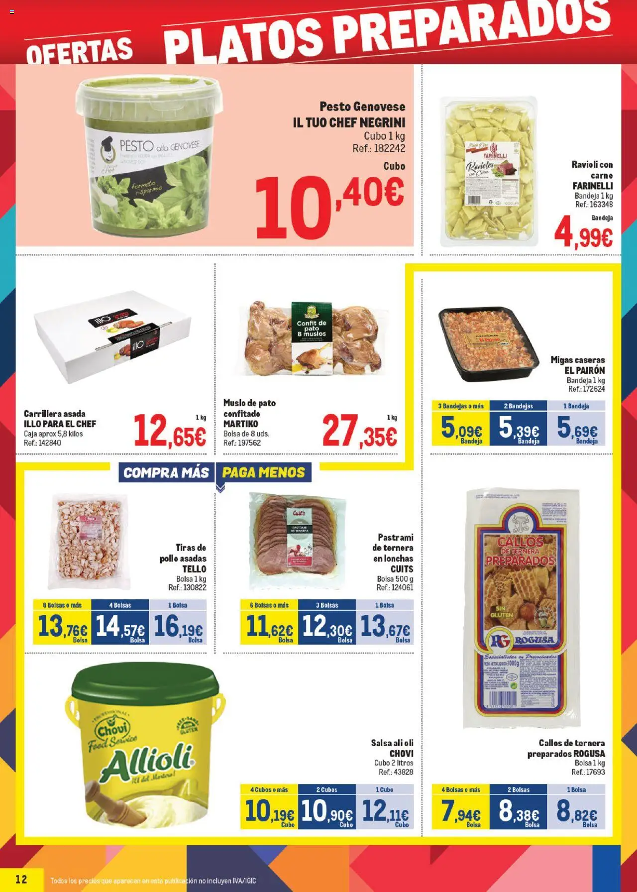 Makro - Precios Canarias │ válido desde el 06.10.2025 | Página: 12 | Productos: Συμπυκνωμένο γάλα, Bolsa, Bandeja, Caja