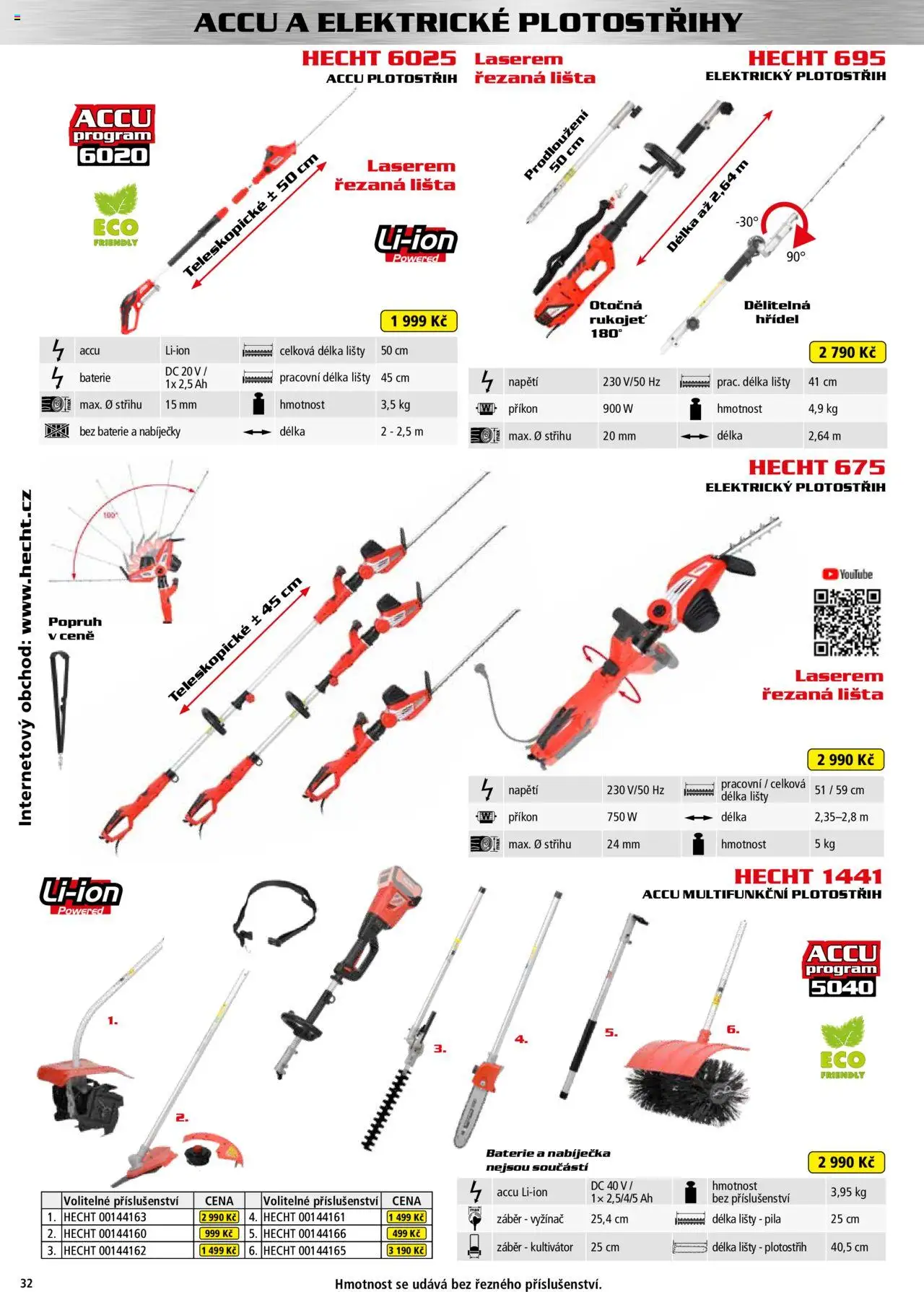 Hecht katalog - Jaro-léto 2025 od 22.04.2025 | Strana: 32 | Produkty: Kultivátor, Plotostřih, Baterie, Pila