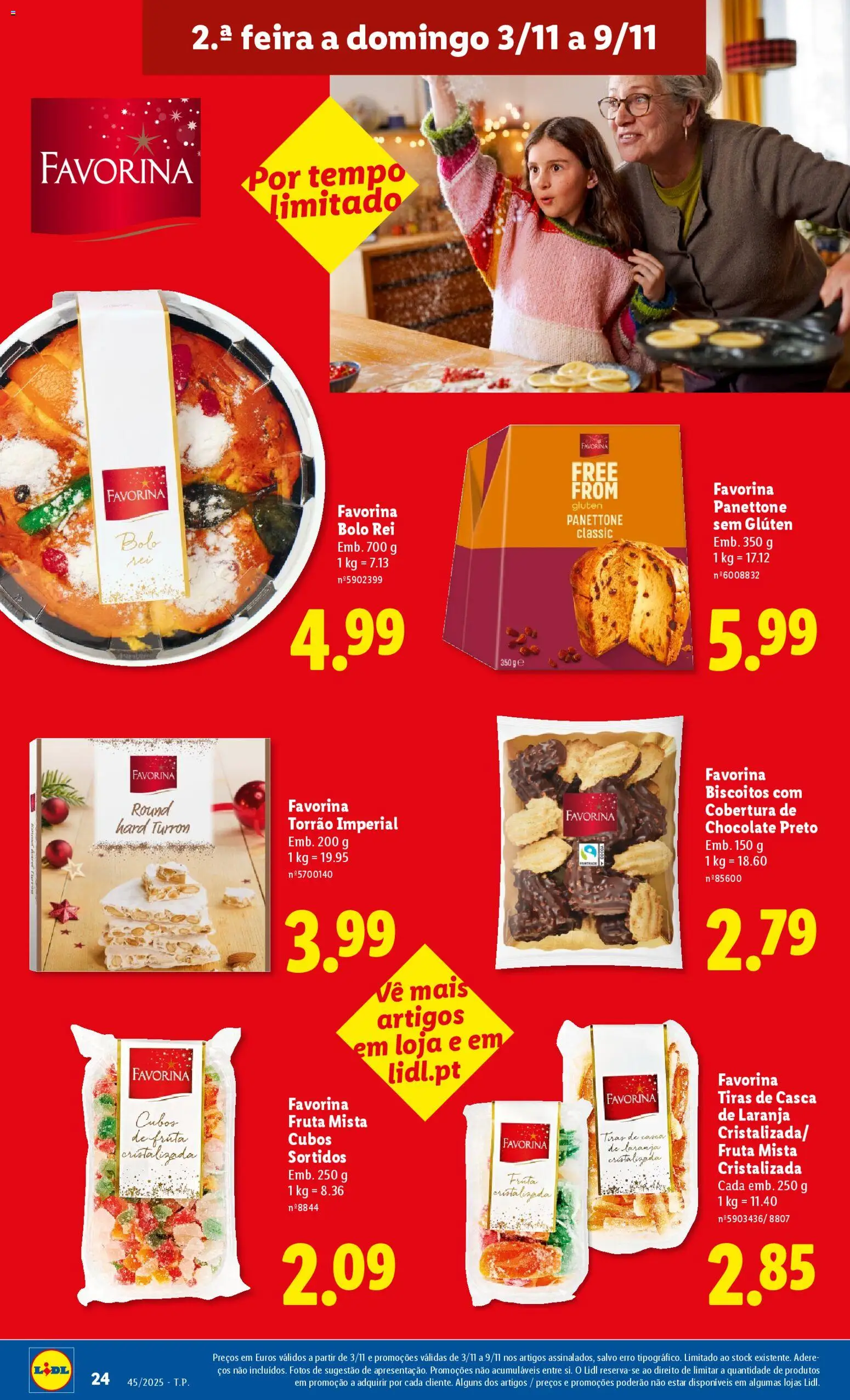 Lidl folheto │ válido de 03.11.2025 | Página: 24 | Produtos: Bolo, Chocolate, Biscoitos