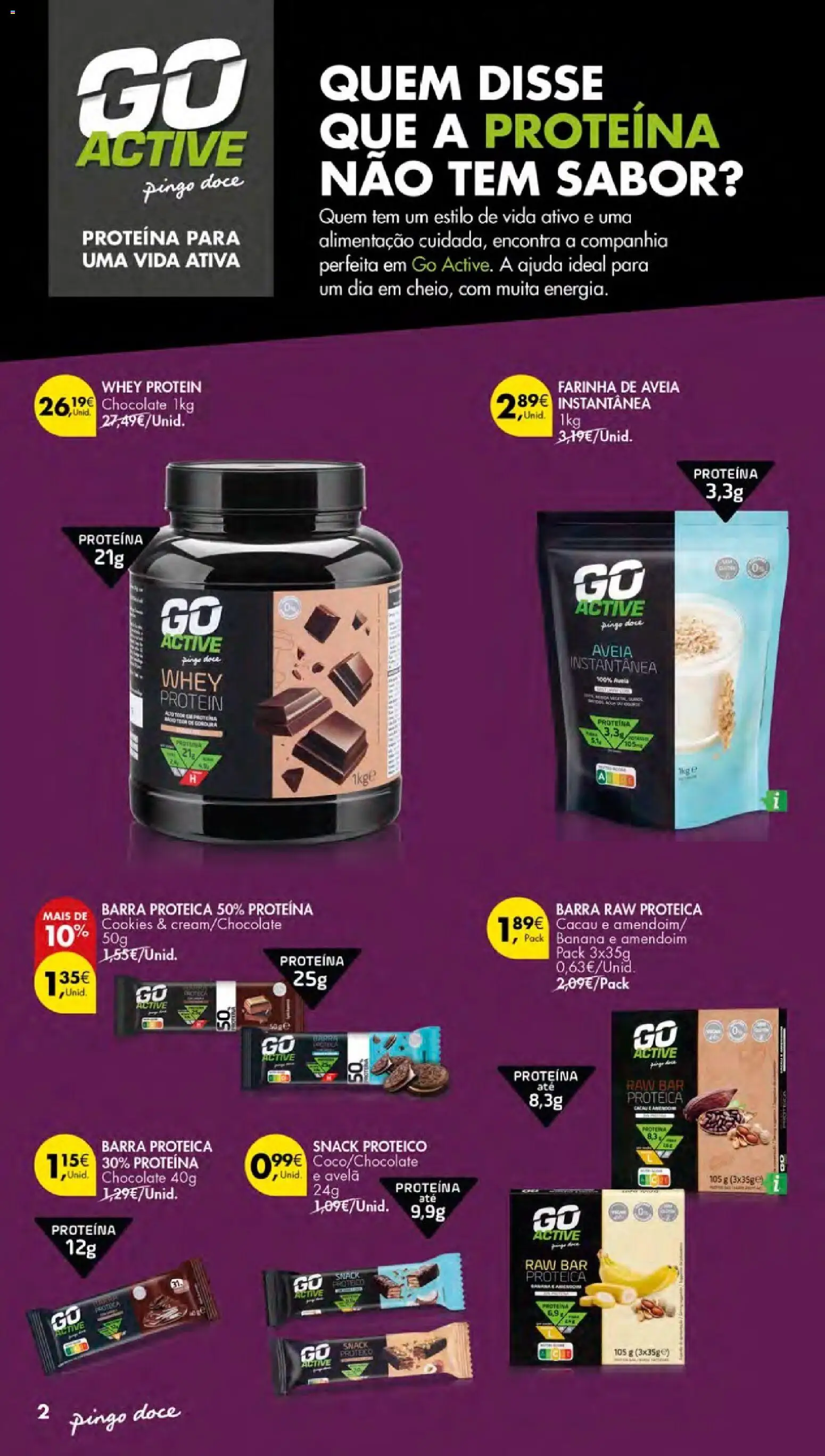 Pingo Doce - Escolhas Equilibradas Açores │ válido de 12.02.2026 | Página: 2 | Produtos: Aveia, Banana, Chocolate, Whey protein