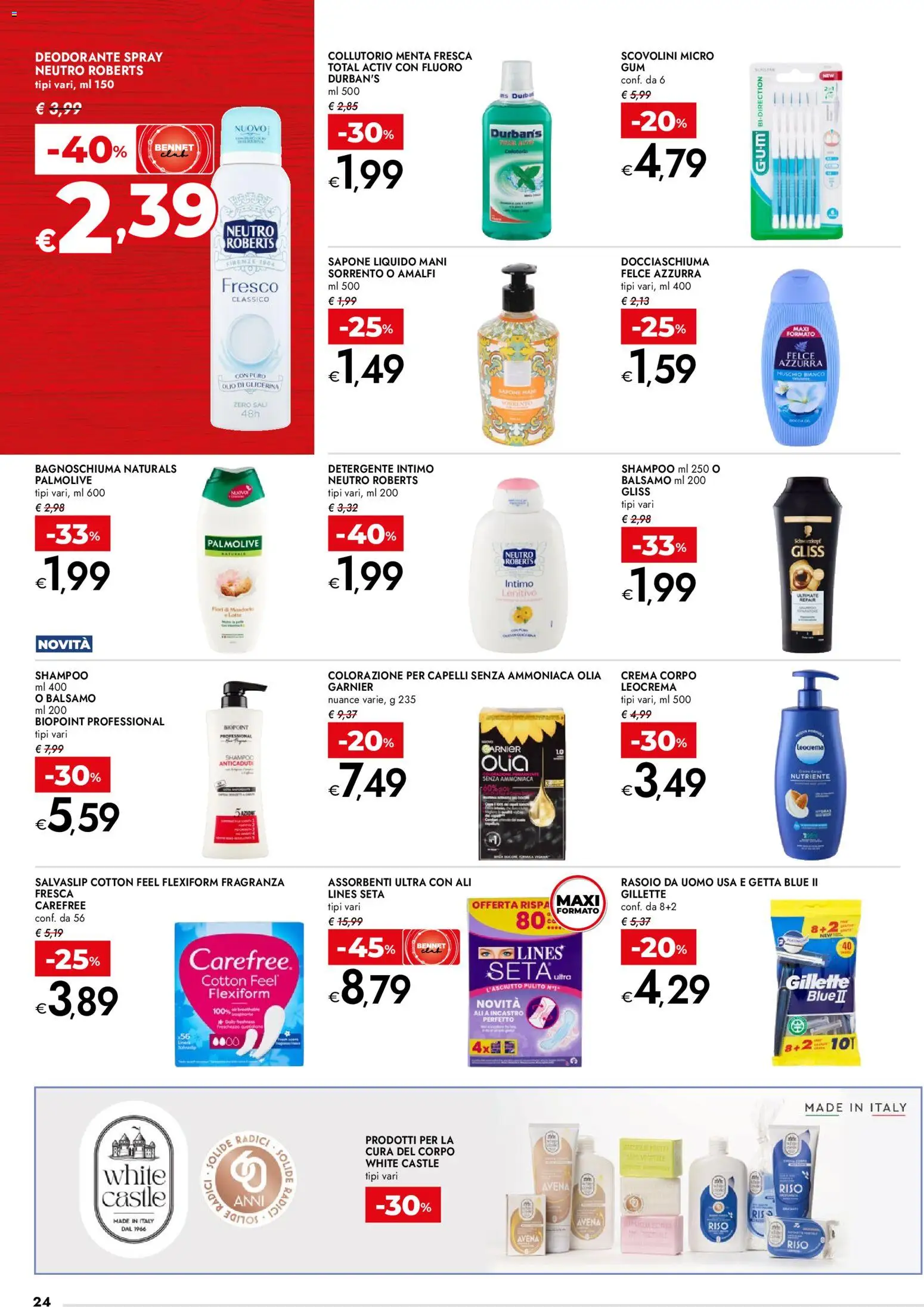 Volantino bennet del 07.04.2026 | Pagina: 24 | Prodotti: Bagnoschiuma, Riso, Menta, Fragranza