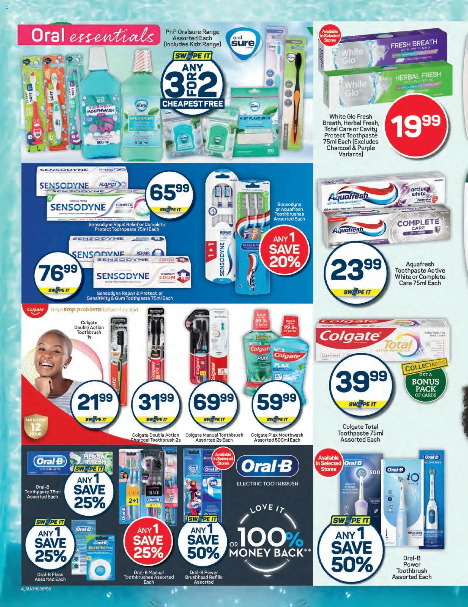New Pick n Pay catalogue – valid from 24.10.2025 | Page: 4 | Products: Electric toothbrush, Toothpaste, Mouthwash, Toothbrush