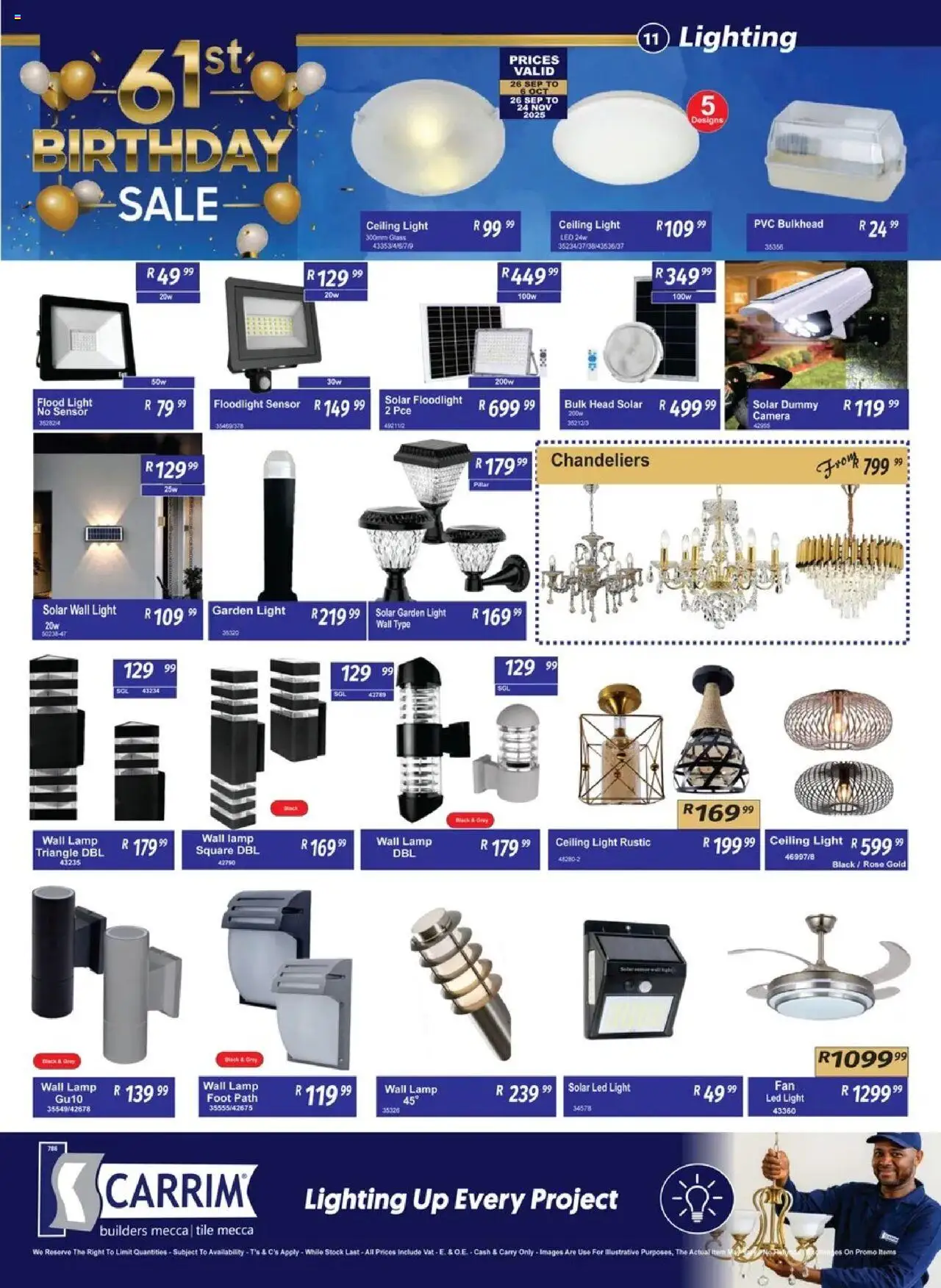 New K. Carrim catalogue – valid from 26.09.2025 | Page: 11 | Products: Camera, Lamp, Light, Stock