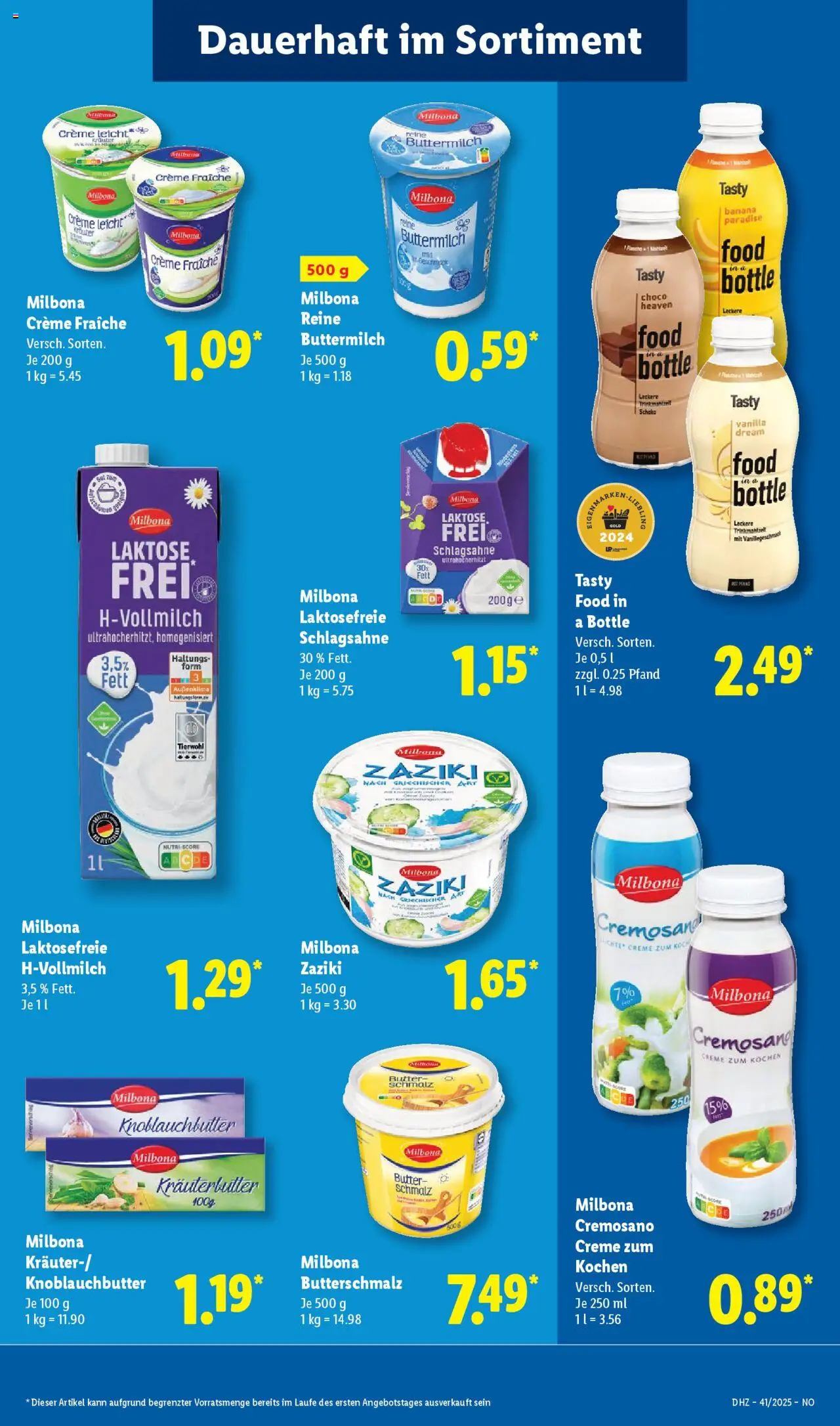 Lidl Prospekt Holzminden – gültig ab 06.10.2025 | Seite: 13 | Produkte: Butterschmalz, Schlagsahne, Kräuterbutter, Creme