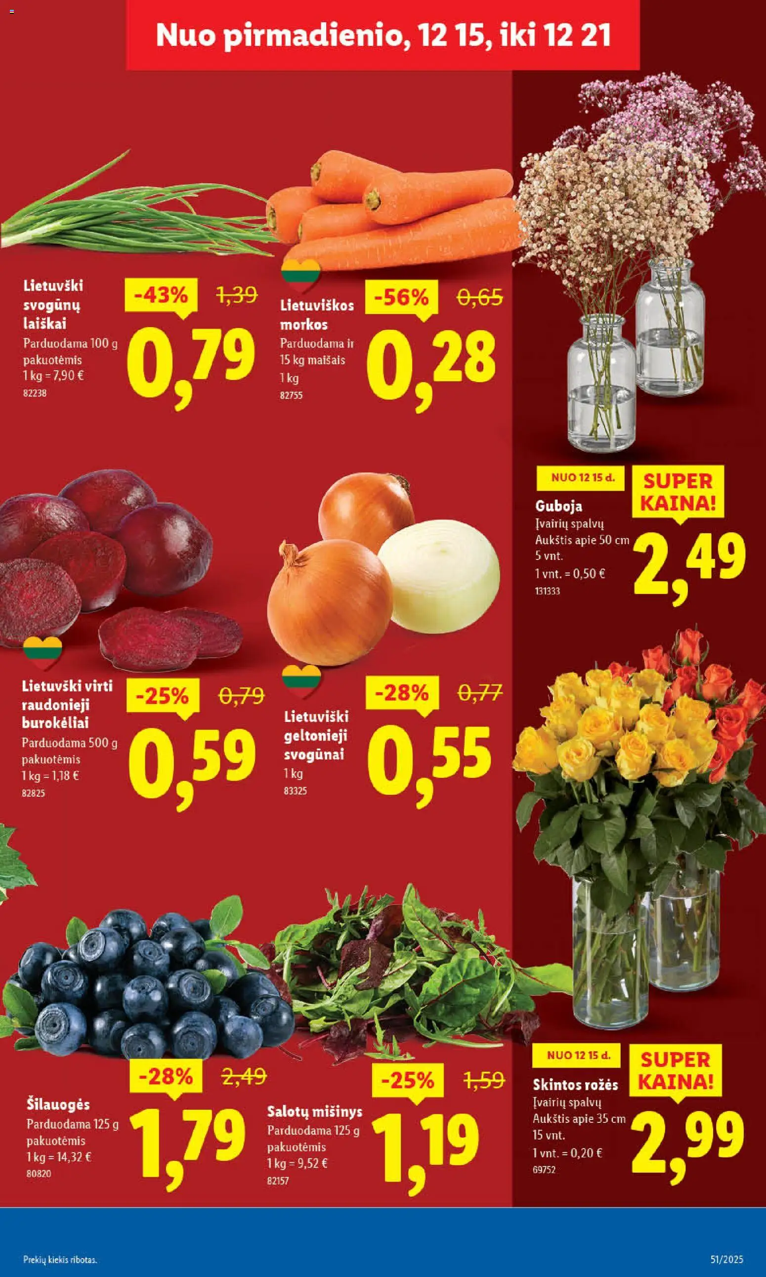 LIDL akcijos nuo 15.12.2025 | Puslapis: 5 | Prekių: Svogūnai, Šilauogės, Morkos