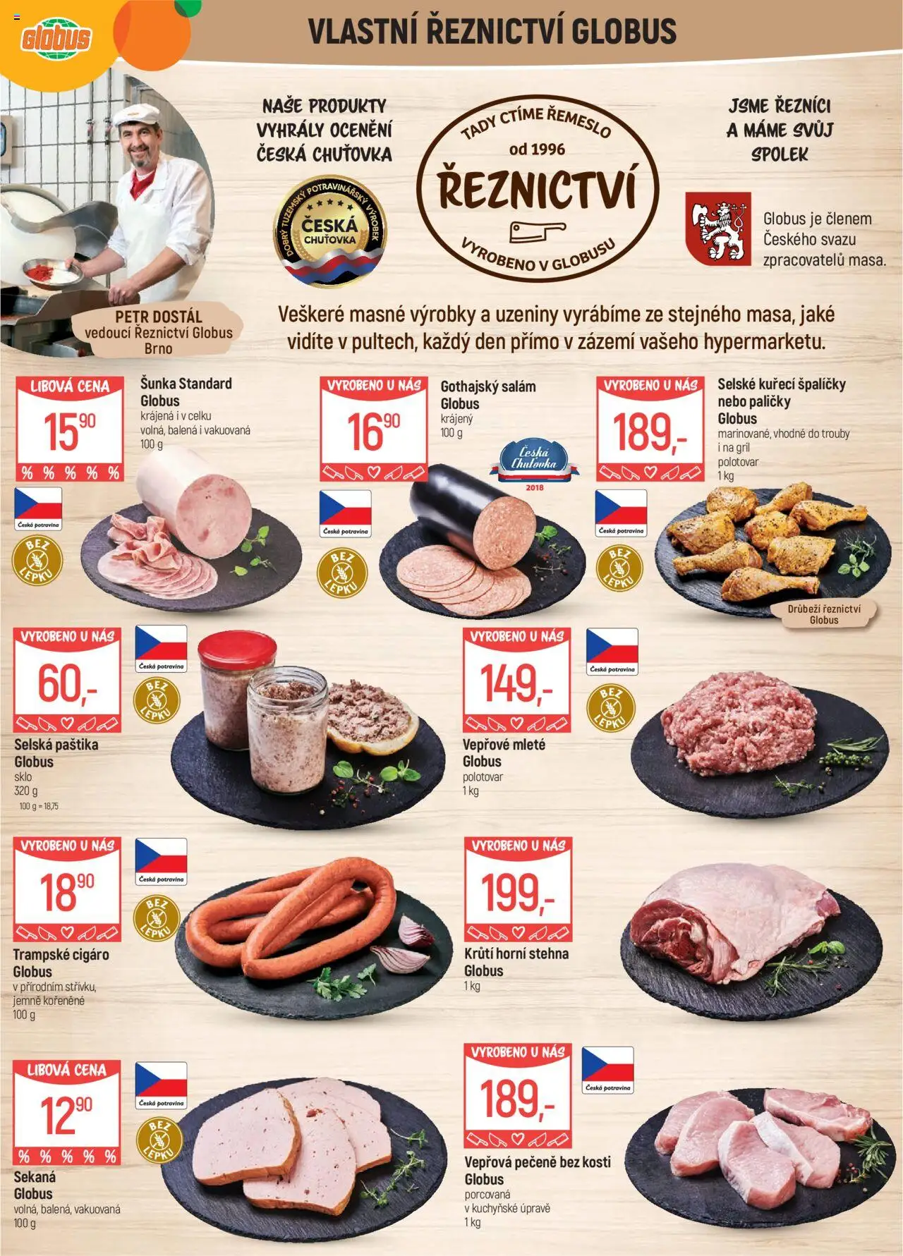 Globus leták - Brno od 20.08.2025 | Strana: 7 | Produkty: Salám, Uzeniny, Gothajský salám, Paštika