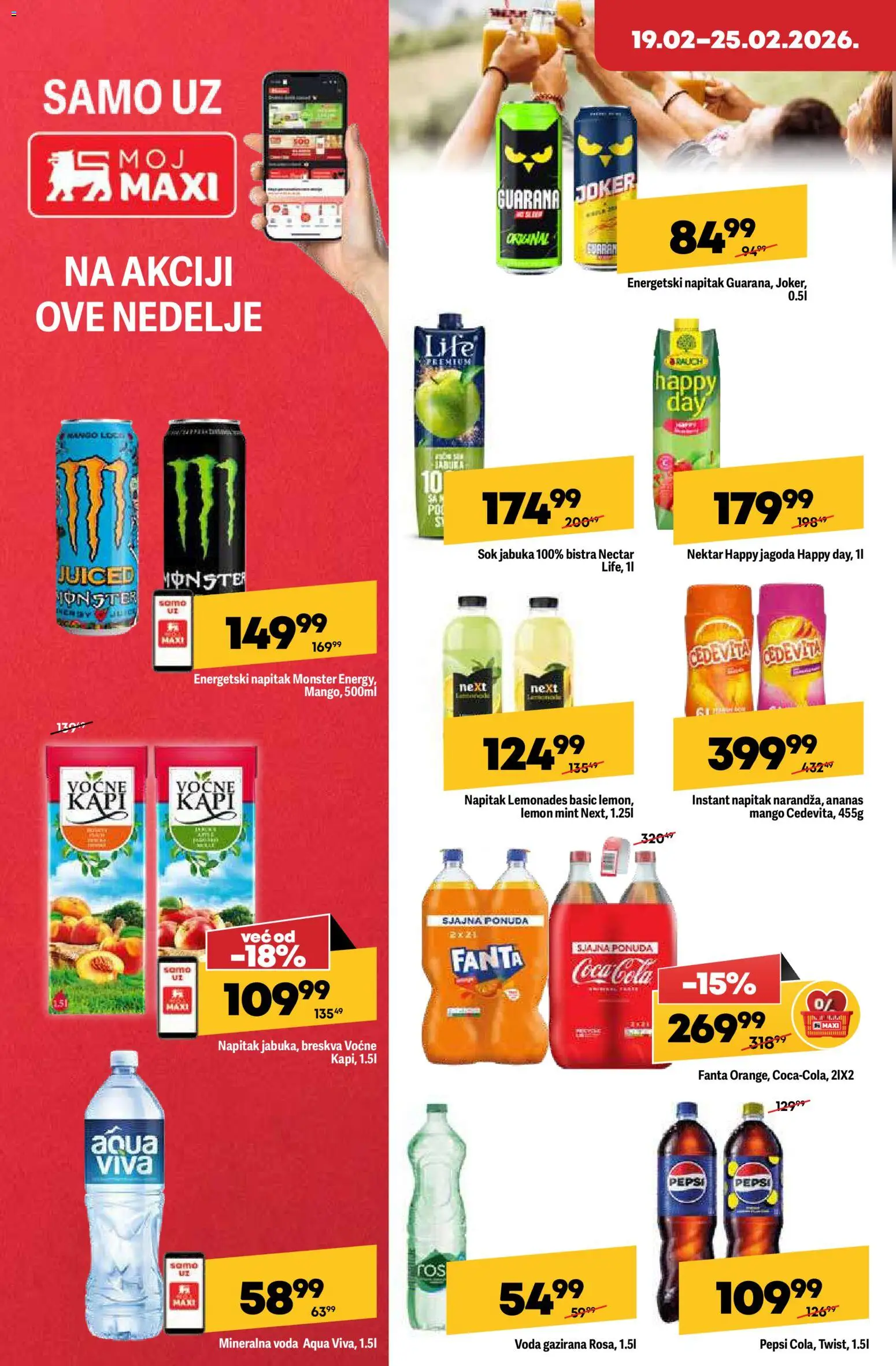Maxi katalog - važi od 19.02.2026 | Strana: 20 | Proizvode: Ananas, Coca Cola, Mineralna voda, Pepsi
