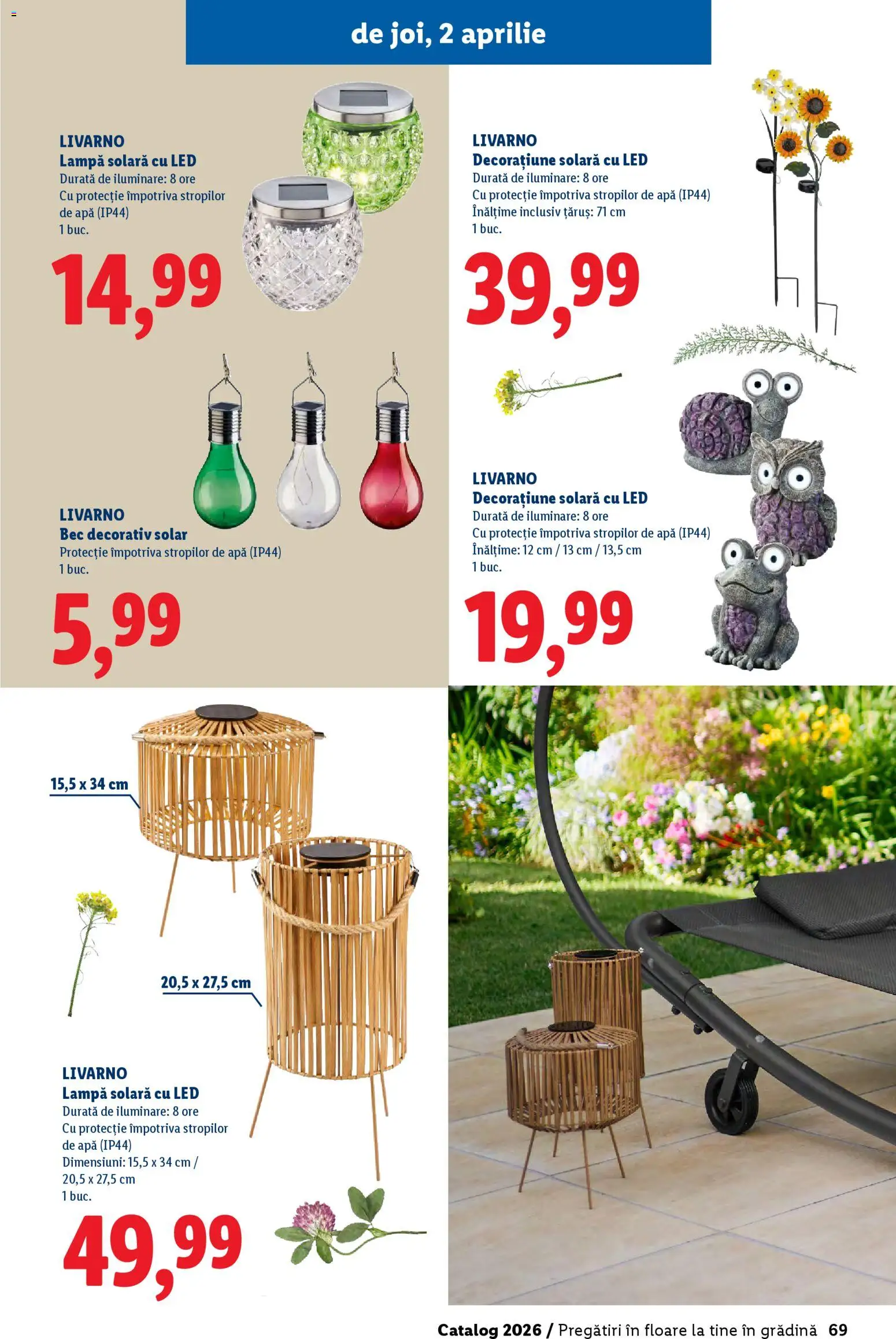 Noul catalog Lidl – valabil de la 19.02.2026 | Pagină: 69 | Produse: Bec, Babak, Lampă, Apă