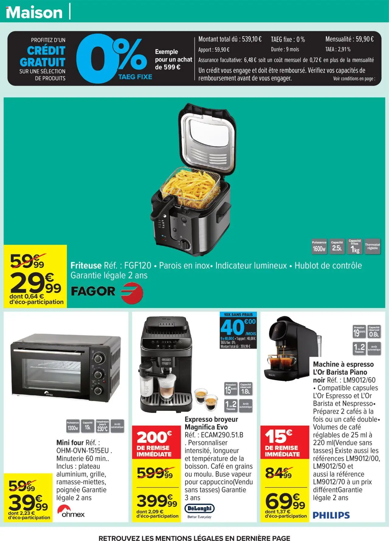  | Page: 58 | Produits: Broyeur, Frites, Delonghi, Tasses