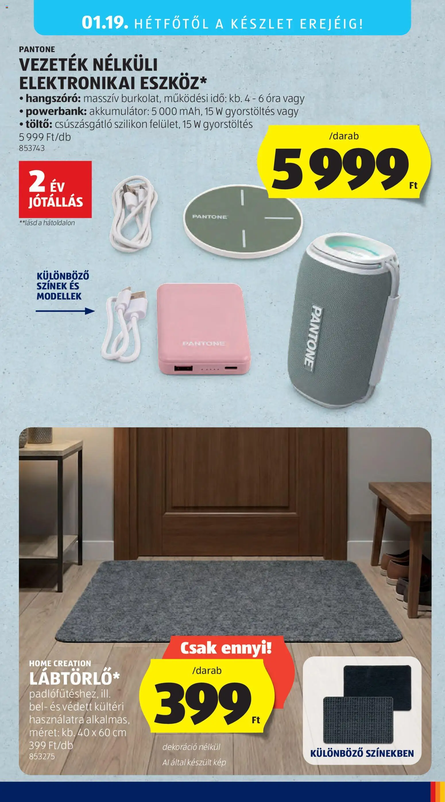 Aldi akciós ujság - amely érvényes a következő dátumtól: 15.01.2026 | Oldal: 7 | Termékek: Powerbank, Akkumulátor, Óra, Dekoráció