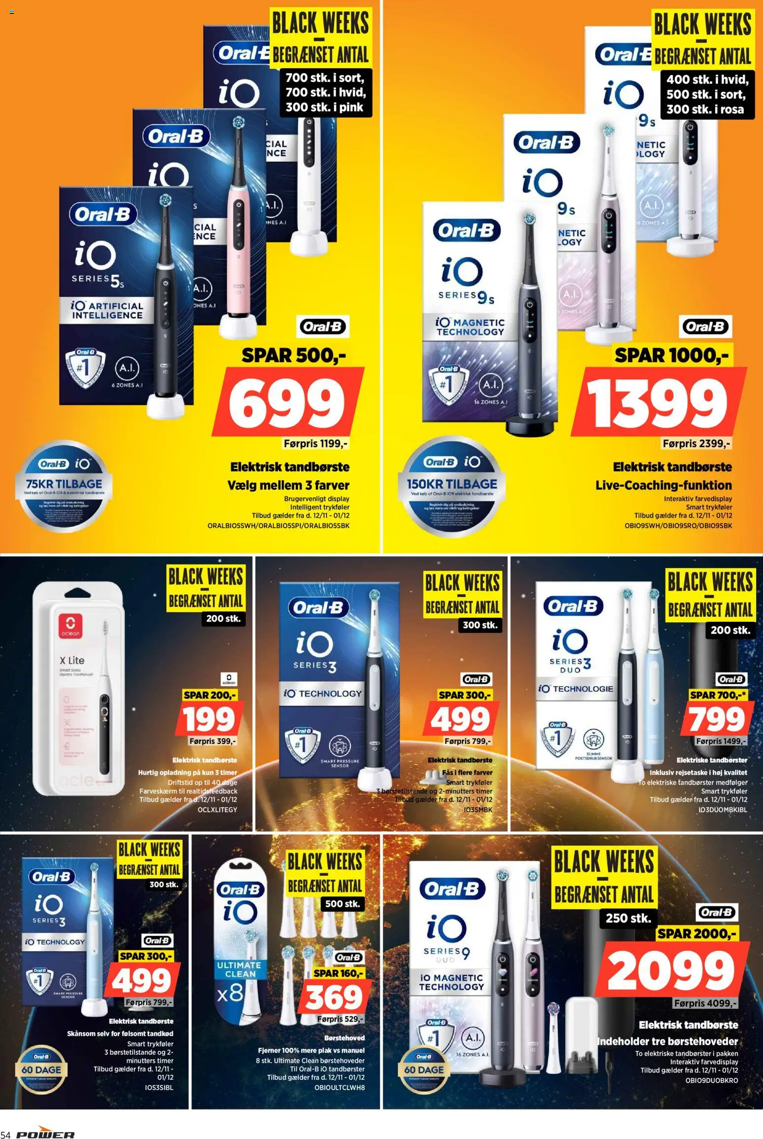 Power tilbudsavis – gyldig fra 28.11.2025 | Side: 54 | Produkter: Tandbørste, Elektrisk Tandbørste, Rejsetaske, Elektriske tandbørster