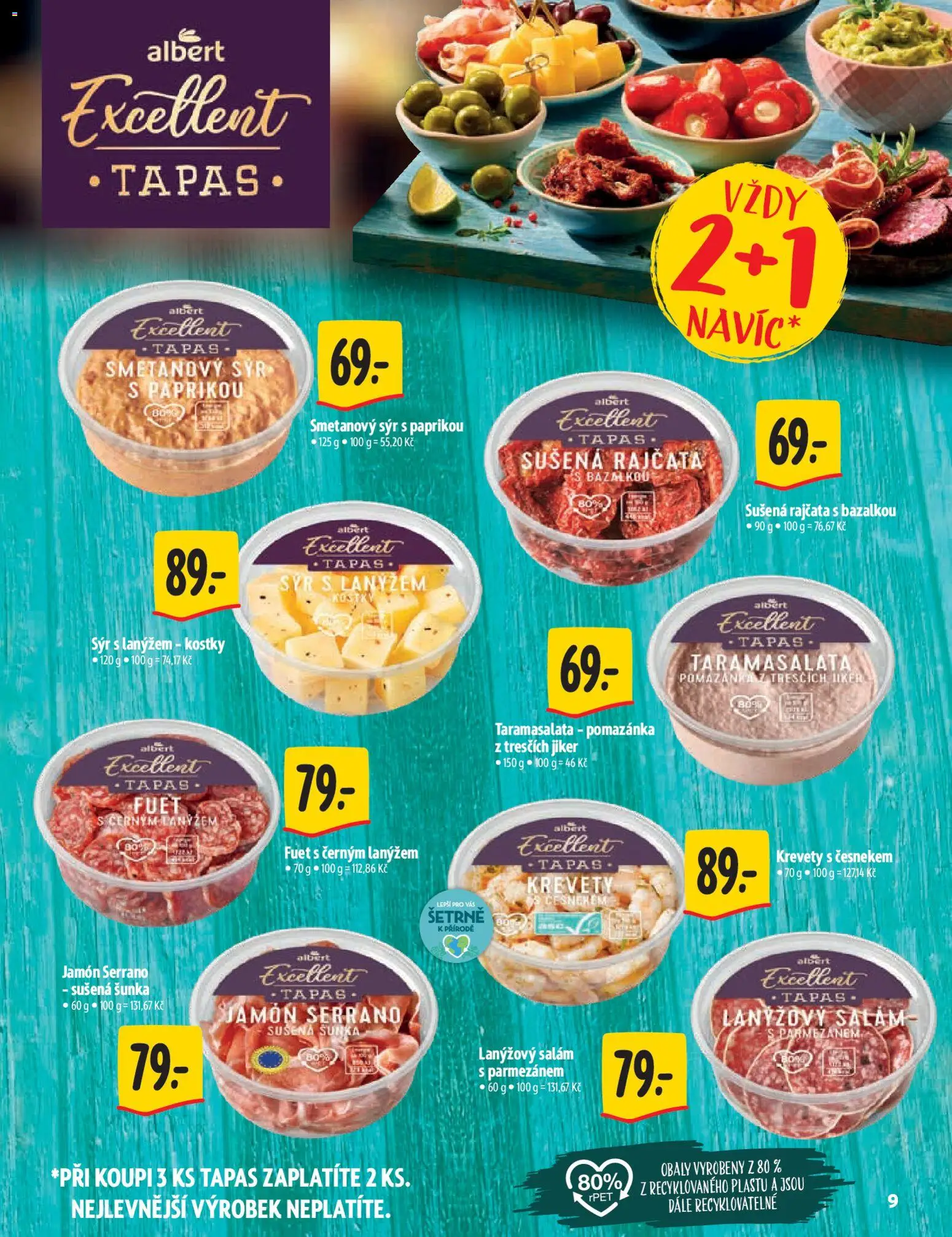 Albert katalog - Hypermarket od 25.03.2026 | Strana: 9 | Produkty: Salám, Pomazánka, Krevety, Sušená rajčata