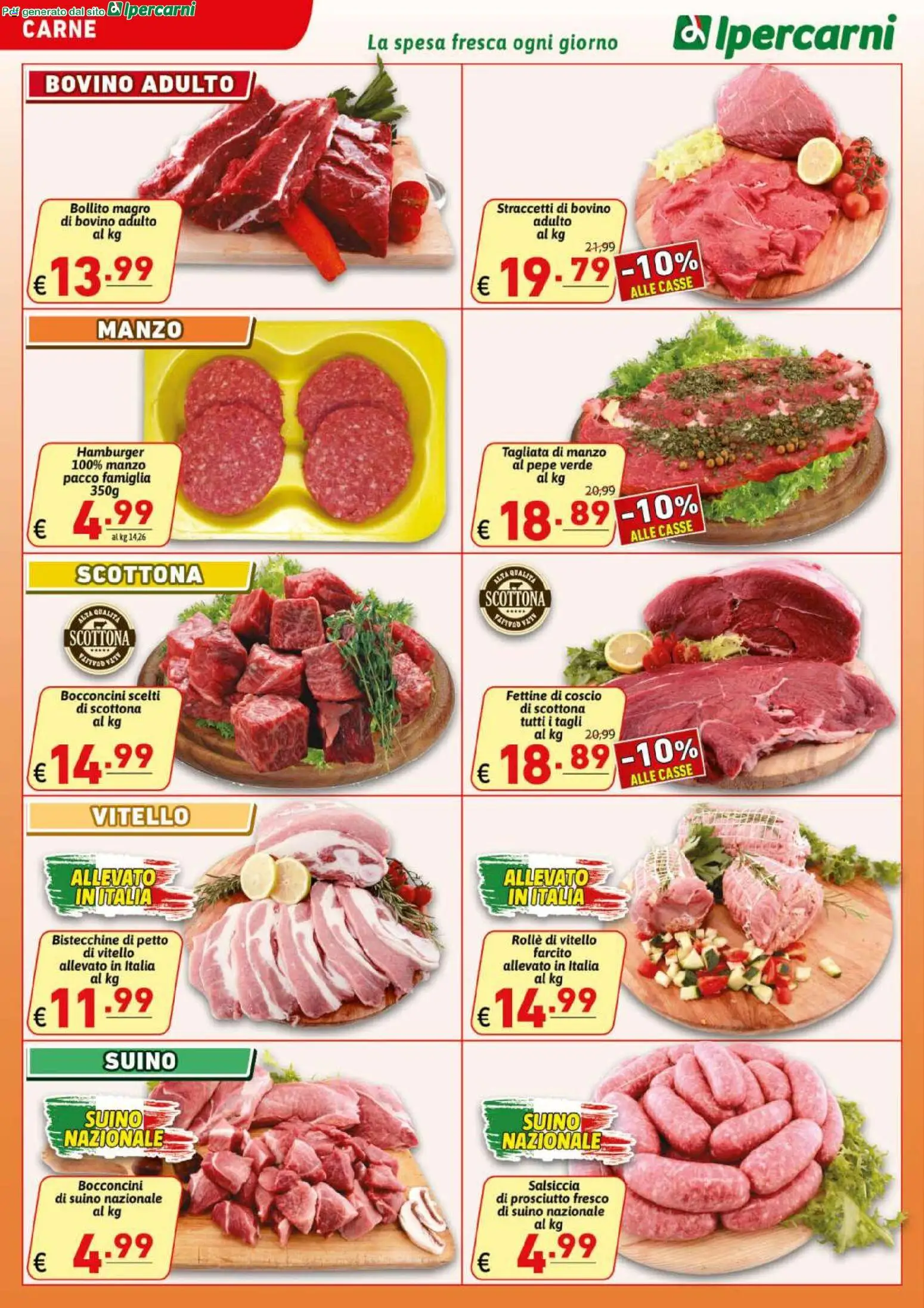 Volantino Ipercarni del 25.02.2026 | Pagina: 2 | Prodotti: Bovino, Pepe, Salsiccia, Hamburger