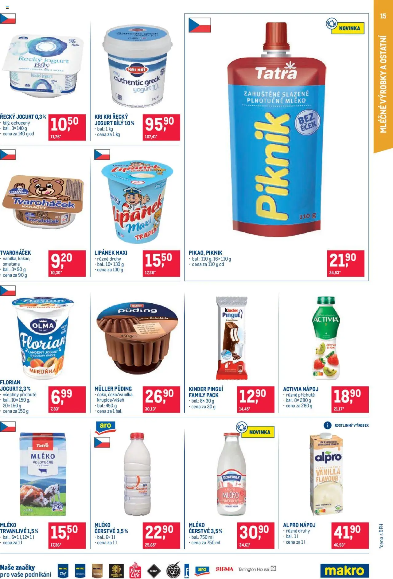 Makro leták - Pro milovníky jídla od 10.09.2025 | Strana: 15 | Produkty: Lipánek, Mléko, Smetana, Alpro