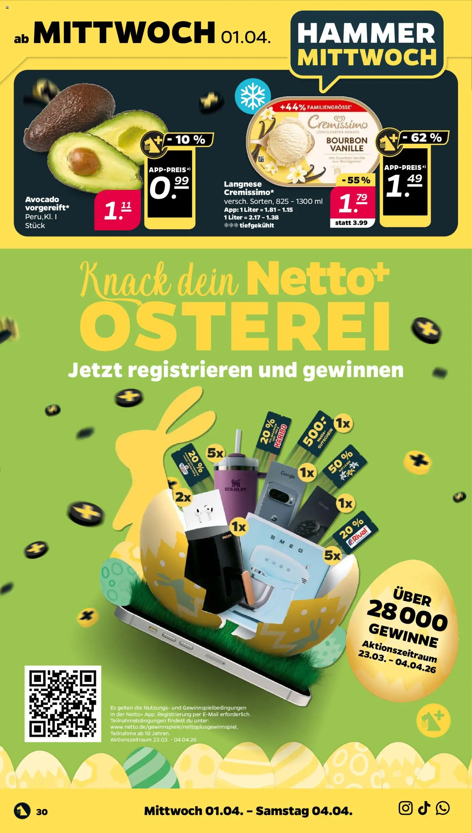 Netto Prospekt 	 – gültig ab 30.03.2026 | Seite: 36 | Produkte: Langnese, Cremissimo, Haribo, Bourbon