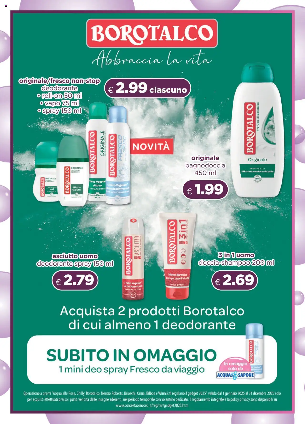 Volantino Acqua e Sapone del 12.10.2025 | Pagina: 10 | Prodotti: Deodorante, Pollo, Talco, Acqua