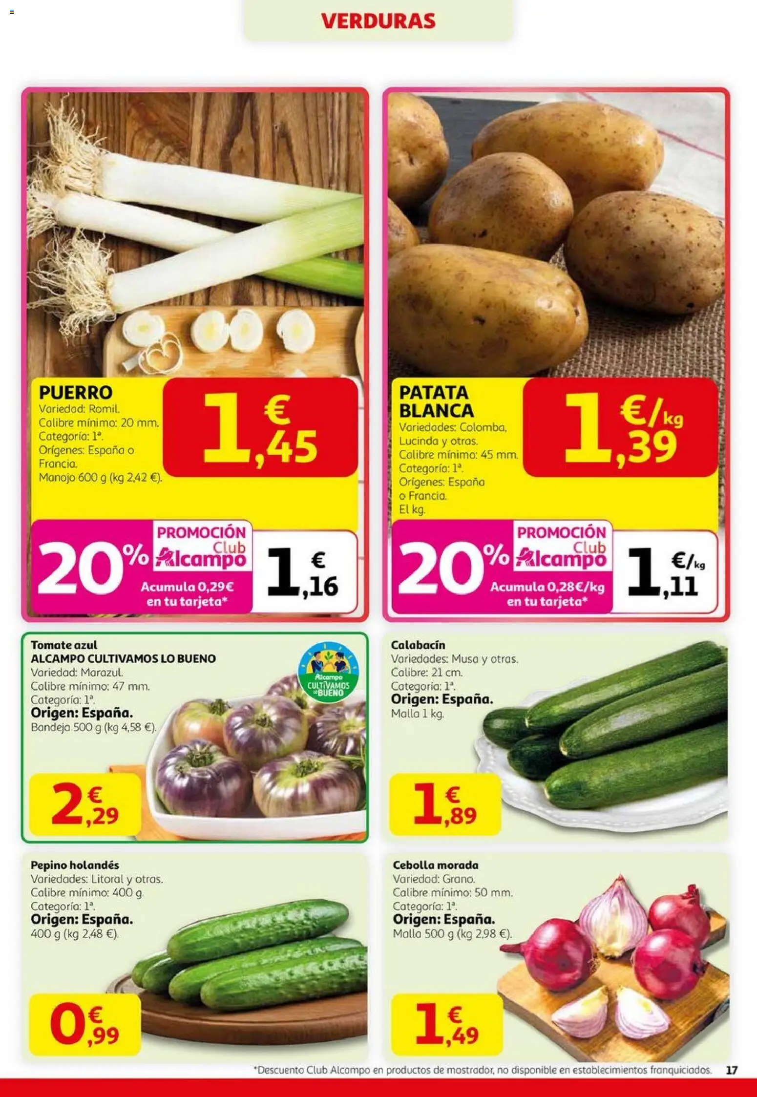 Alcampo - Black Friday │ válido desde el 06.11.2025 | Página: 17 | Productos: Στιγμιαίος καφές, Calabacín, Παγωμένο τσάι, Bandeja