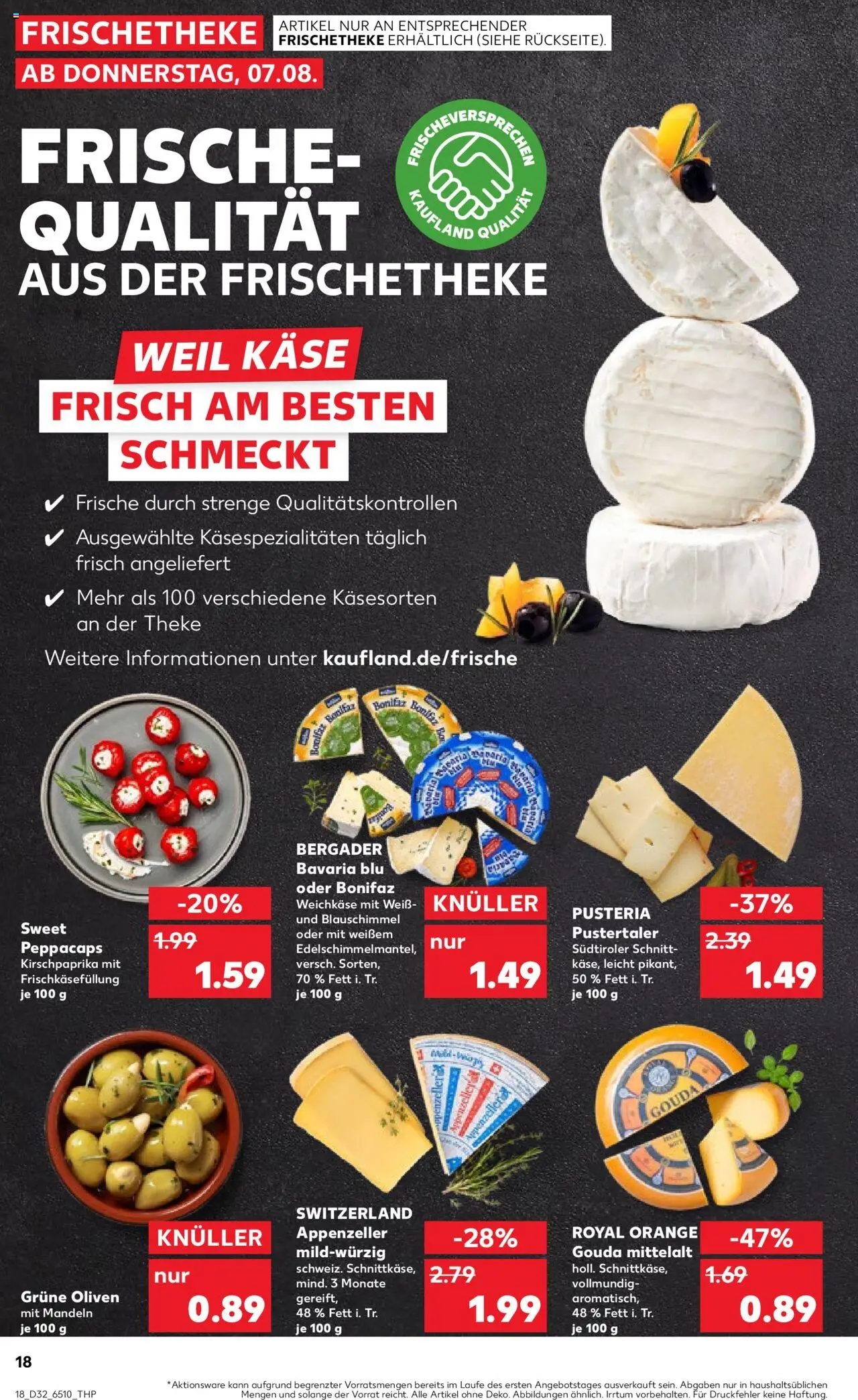 Kaufland prospekt Köln	 - gültig ab dem 07.08.2025 | Seite: 18 | Produkte: Käse, Theke, Gouda, Mandeln