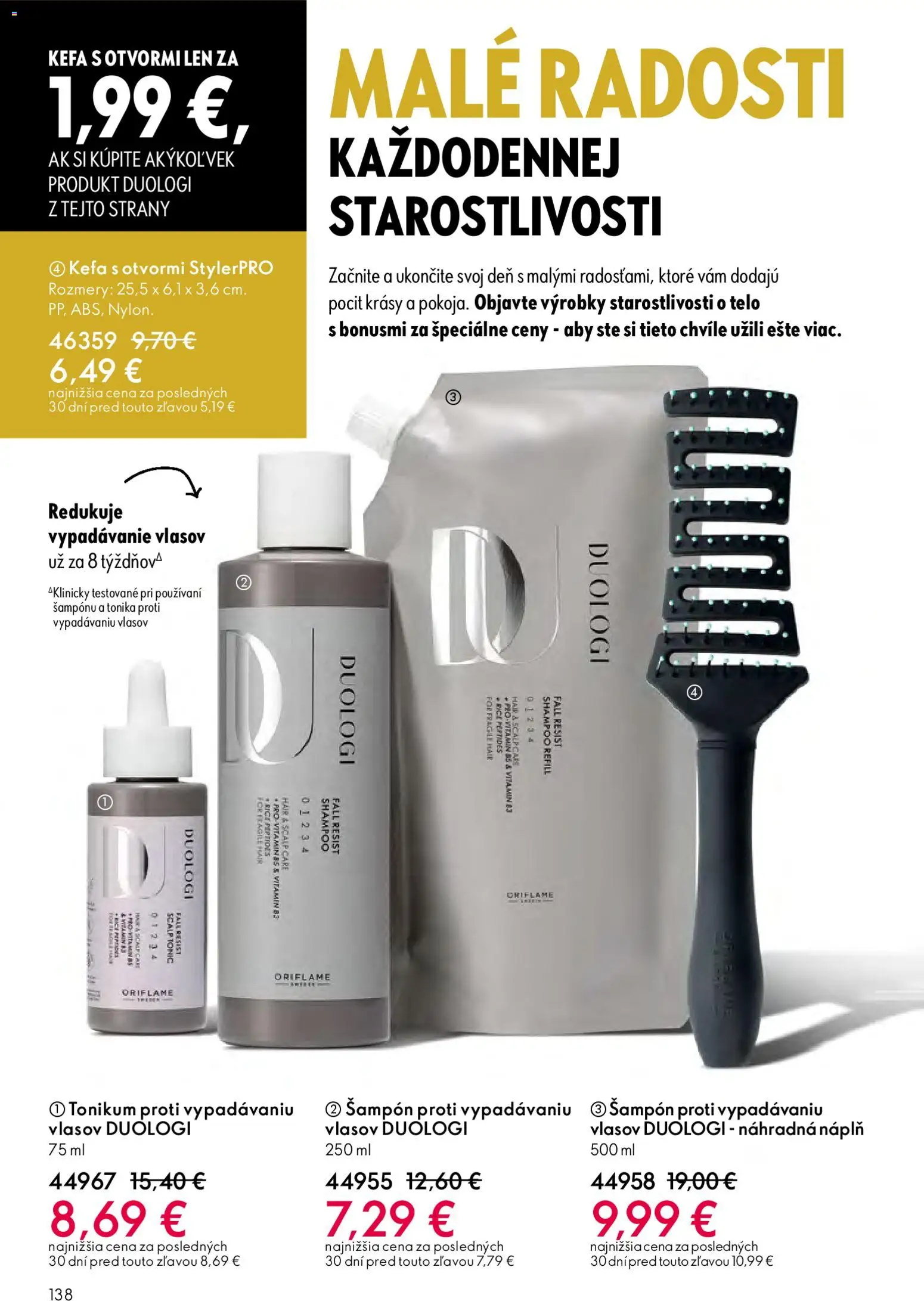 Nové Oriflame akcie – leták je platný od 25.03.2026 | Strana: 138 | Produkty: Šampón, Kefa