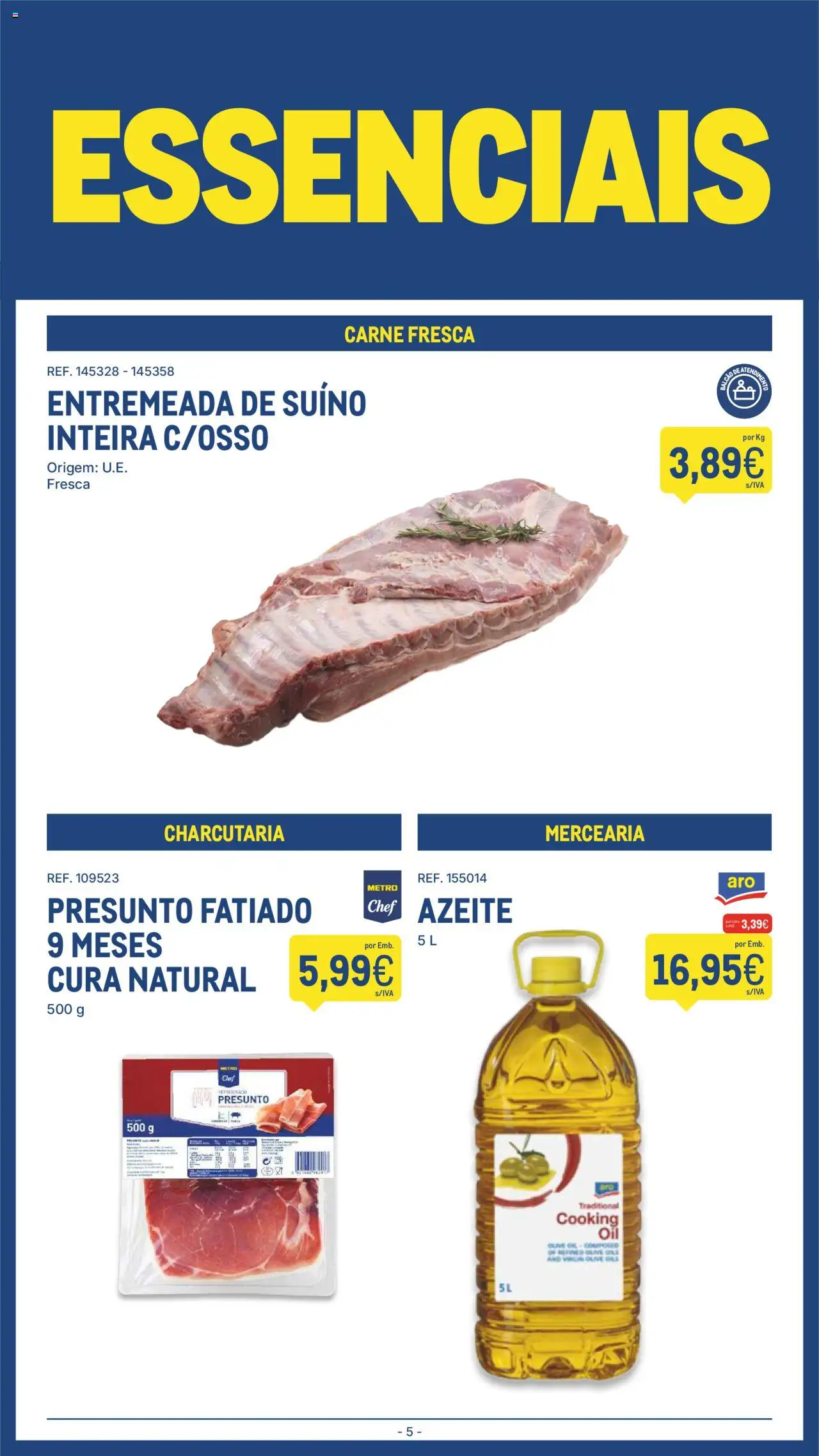 Makro folheto │ válido de 19.08.2025 | Página: 5 | Produtos: Azeite, Presunto, Carne