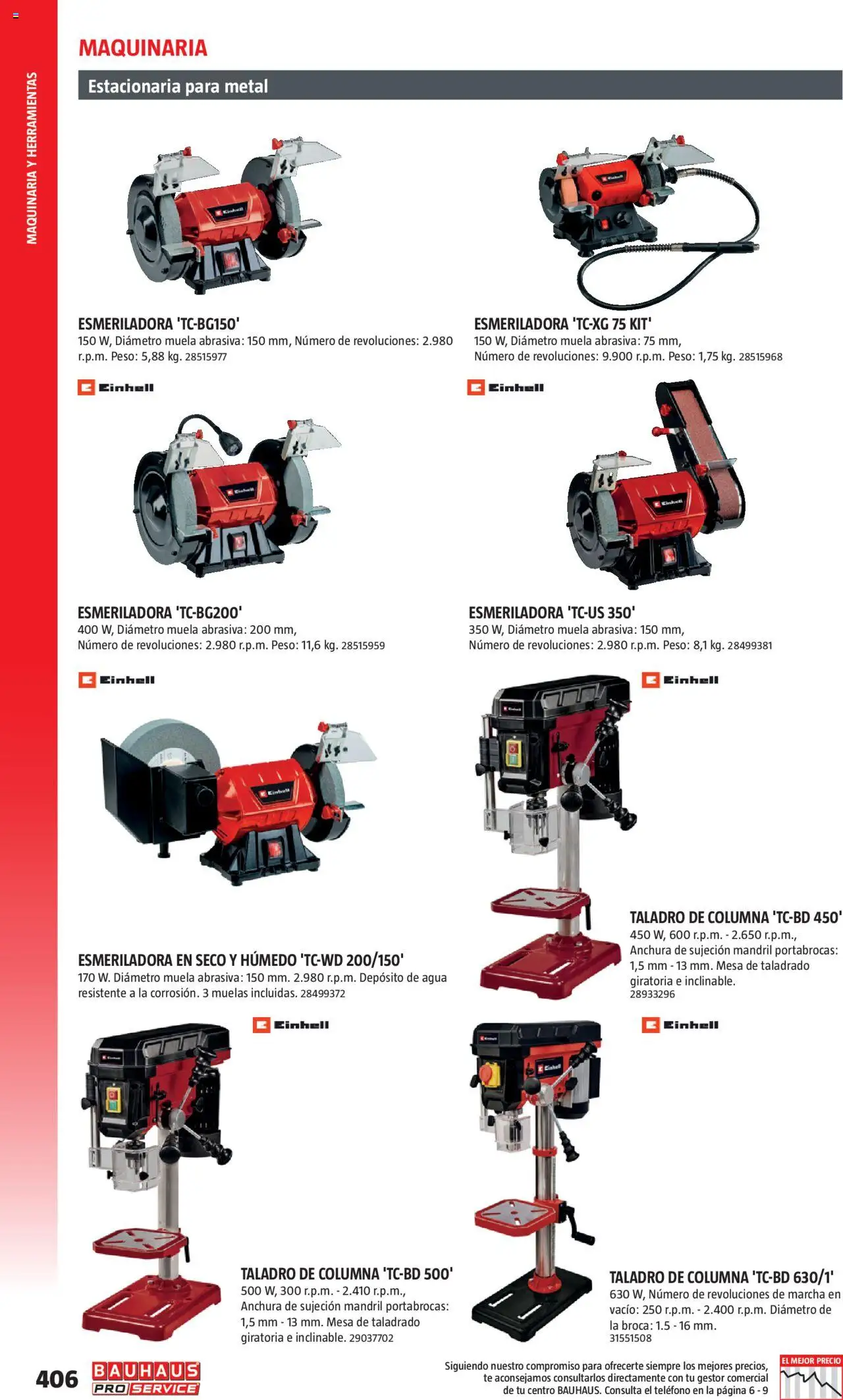 Bauhaus - ProService  │ válido desde el 24.02.2025 | Página: 406 | Productos: Té, Teléfono, Peso, Mesa