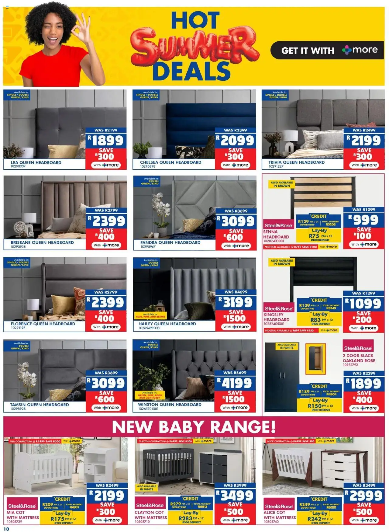 New Russells catalogue – valid from 16.10.2025 | Page: 10 | Products: Pedestal, Headboard, Mattress, Light
