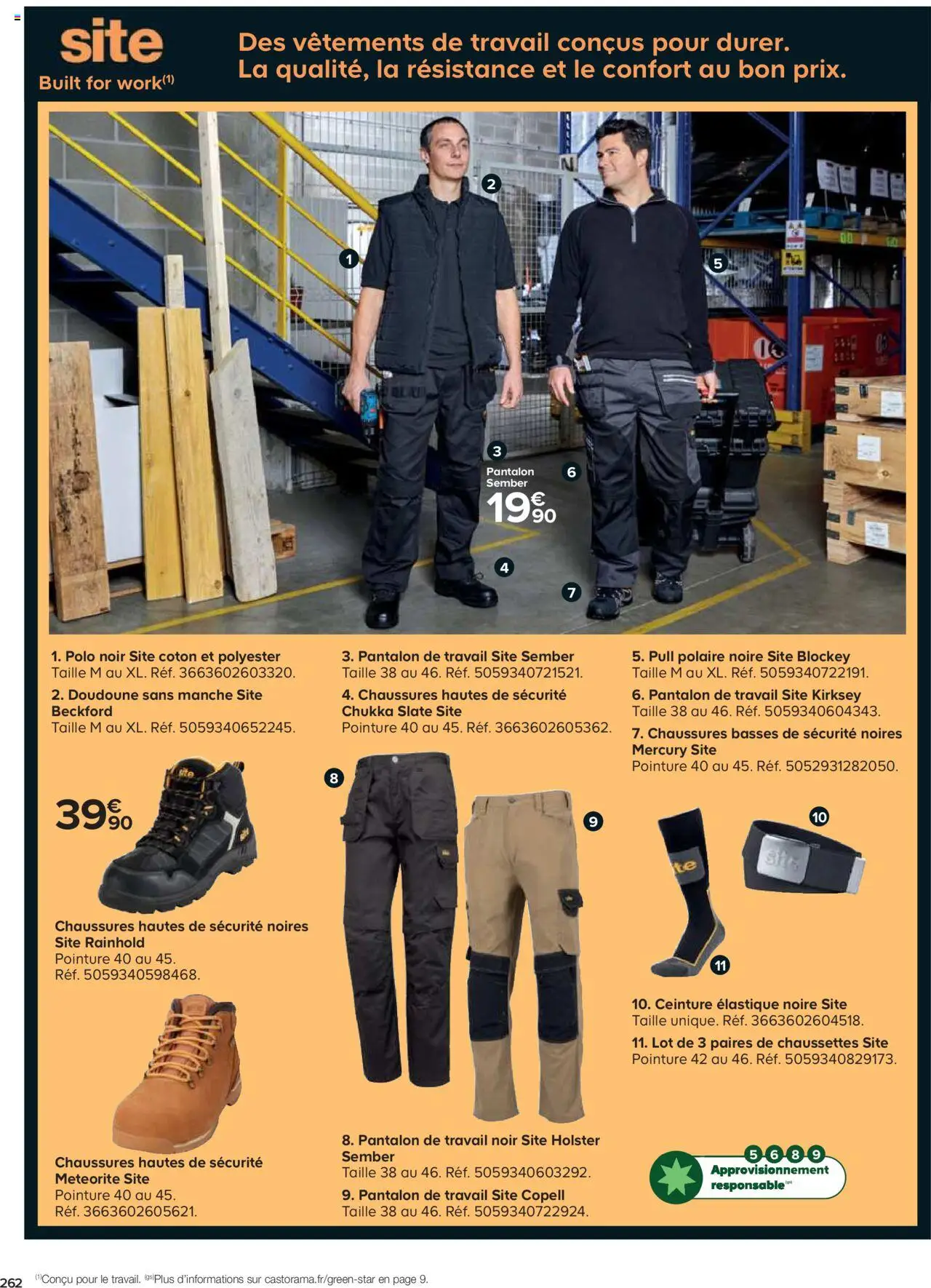 {H1} | Page: 262 | Produits: Polo, Pull, Chaussures basses, Pantalon de travail