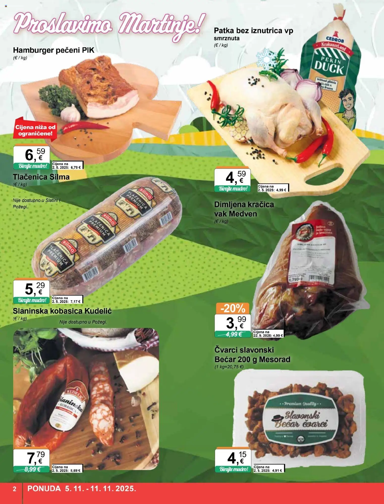KTC katalog | vrijedi od 05.11.2025 | Stranica: 2 | Proizvodi: Čvarci, Kobasica, Hamburger